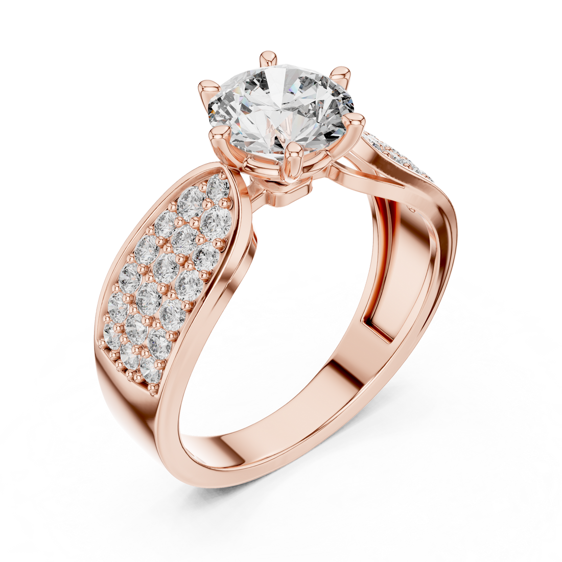 Elegant Six-Prong Solitaire 1-Ct Diamond Ring in 14-KT White Gold