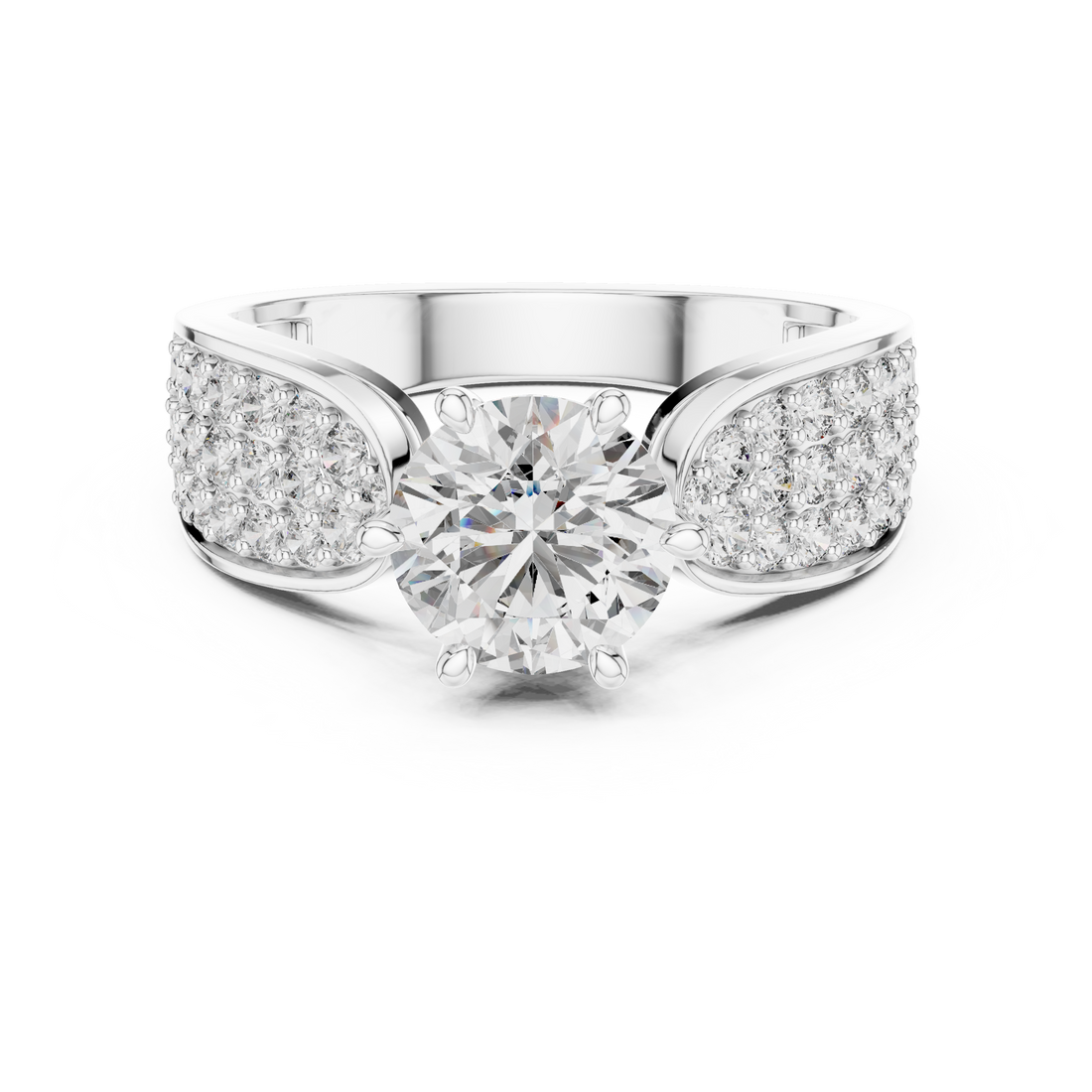 Elegant Six-Prong Solitaire 1-Ct Diamond Ring in 14-KT White Gold