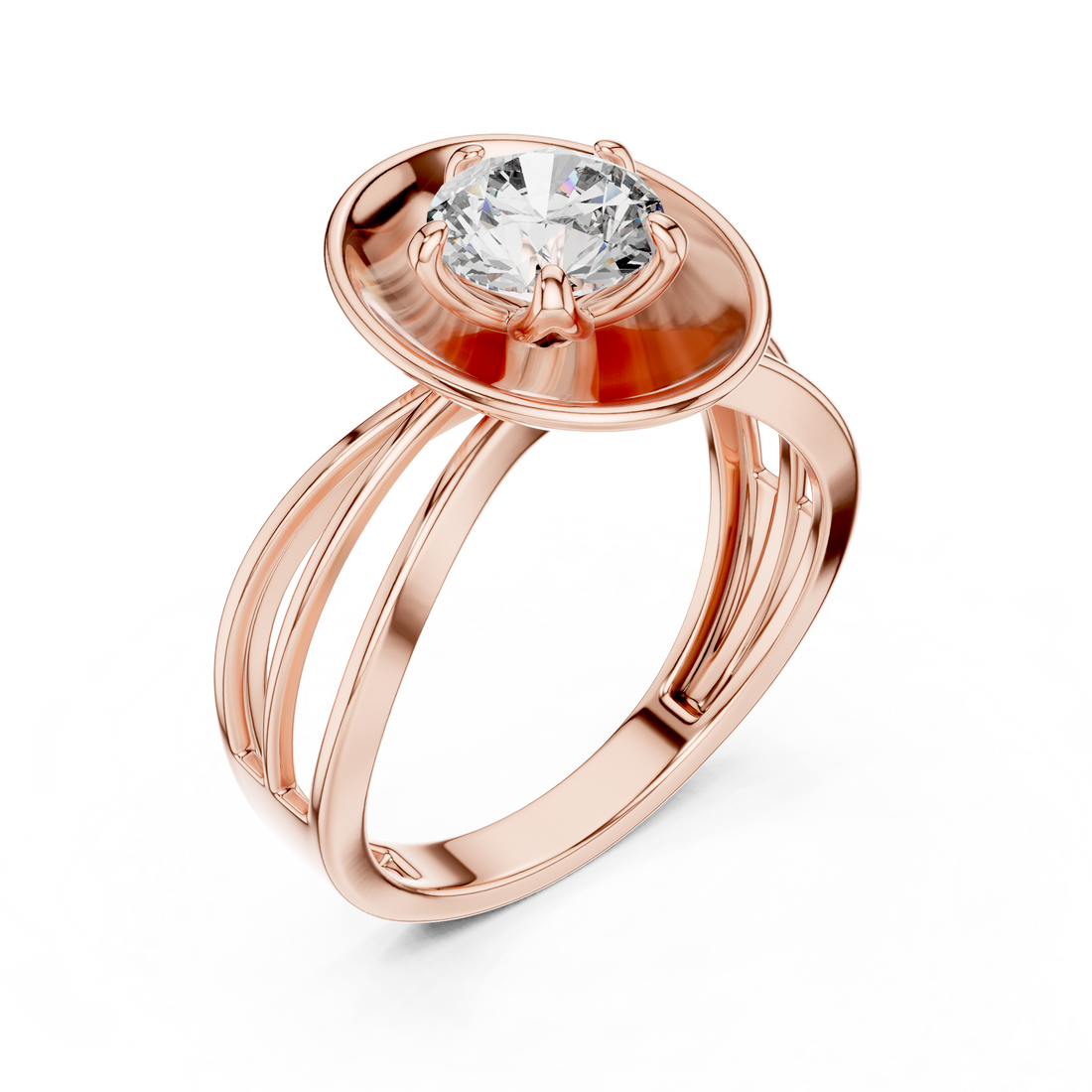 Modern Halo Solitaire 1-CT Diamond Ring in 14-KT White Gold