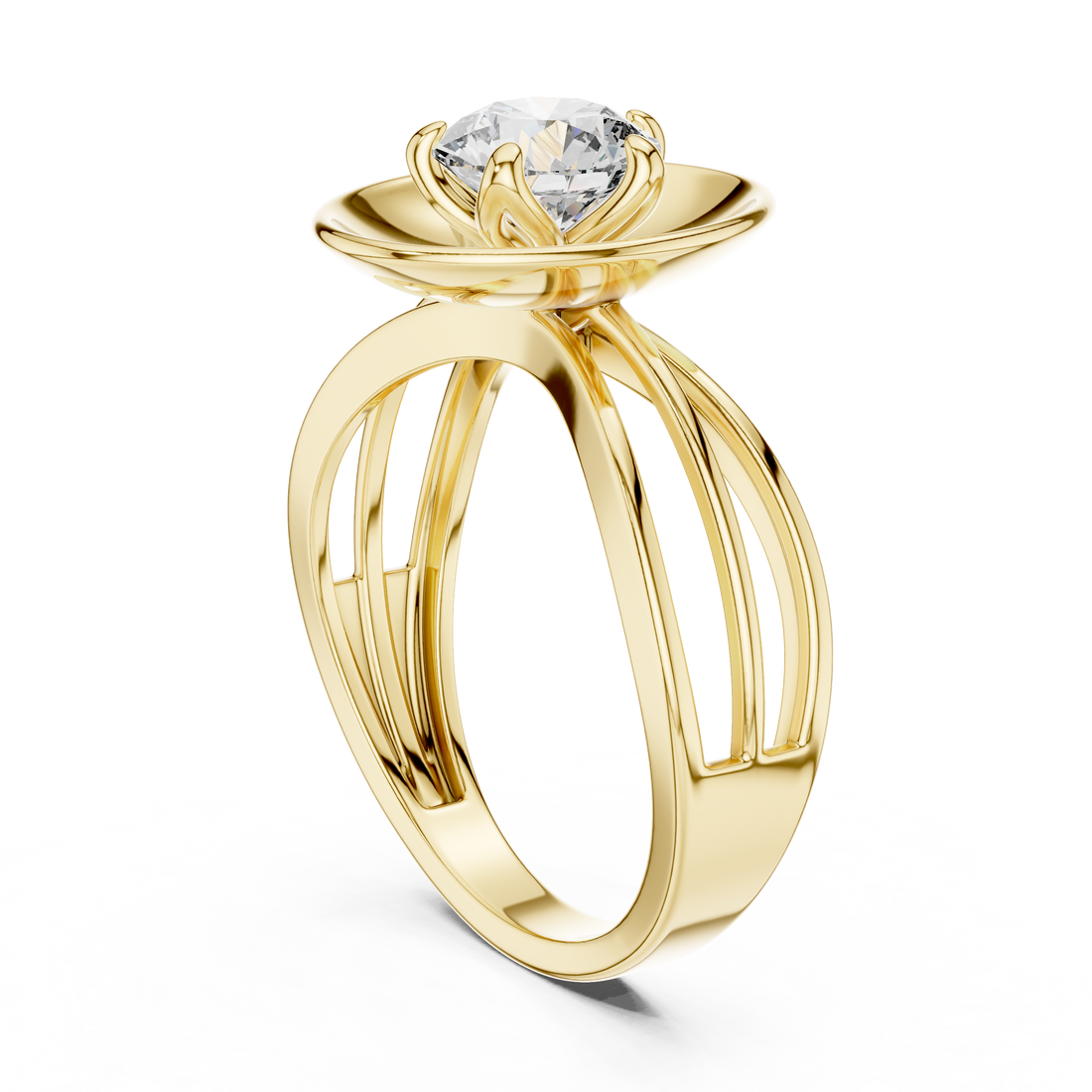 Modern Halo Solitaire 1-CT Diamond Ring in 14-KT White Gold