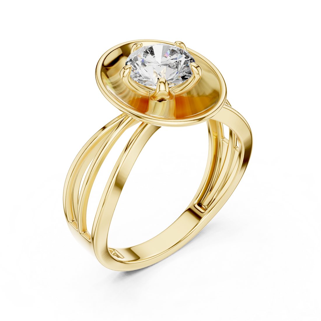Modern Halo Solitaire 1-CT Diamond Ring in 14-KT White Gold