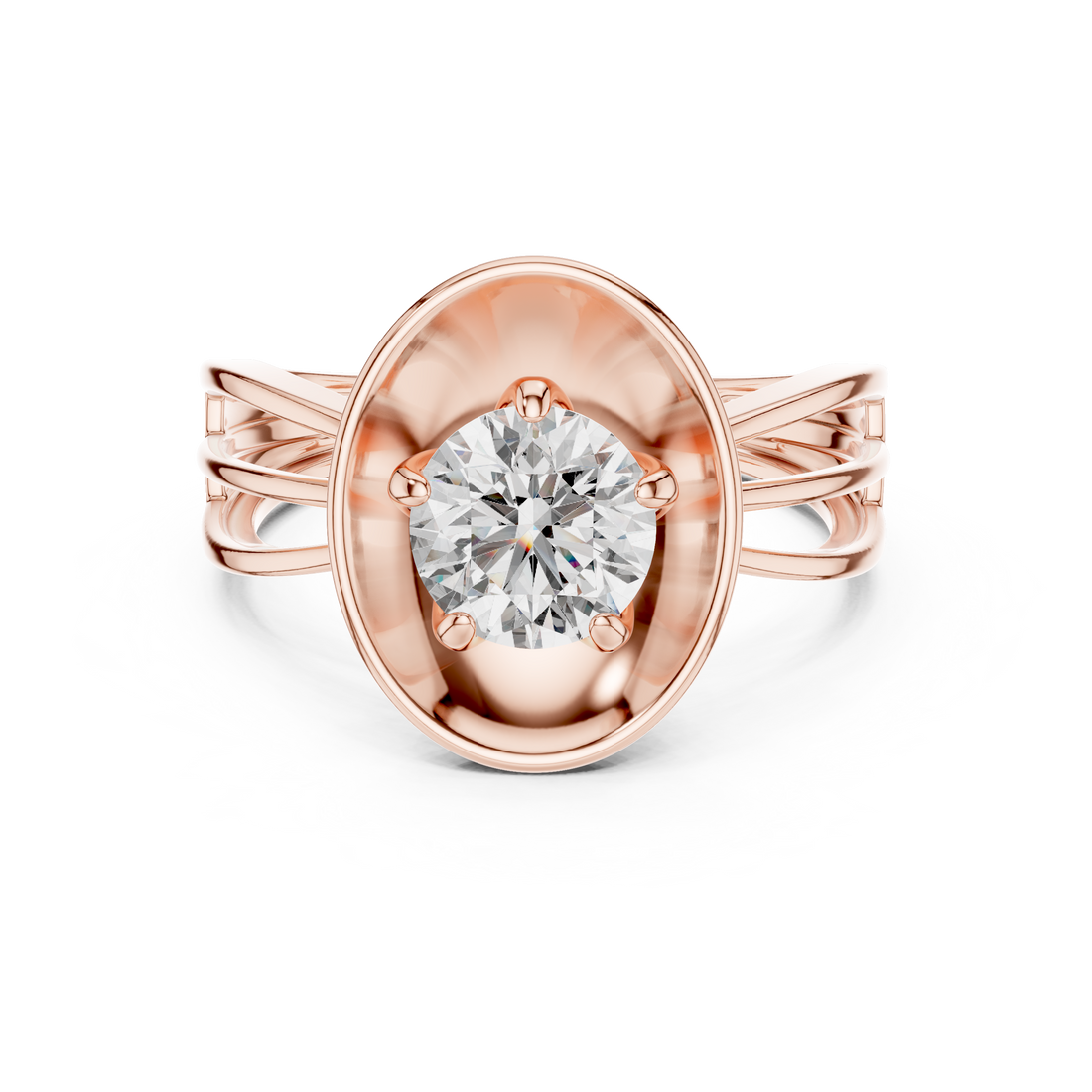 Modern Halo Solitaire 1-CT Diamond Ring in 14-KT White Gold