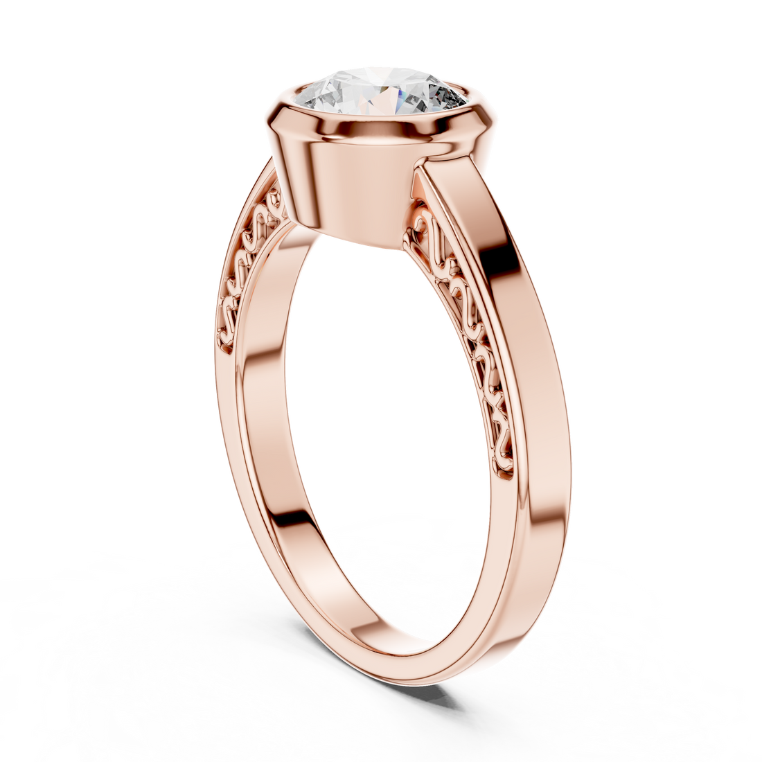 Bezel Grace Solitaire 1-Ct Diamond Ring in 14-KT White Gold