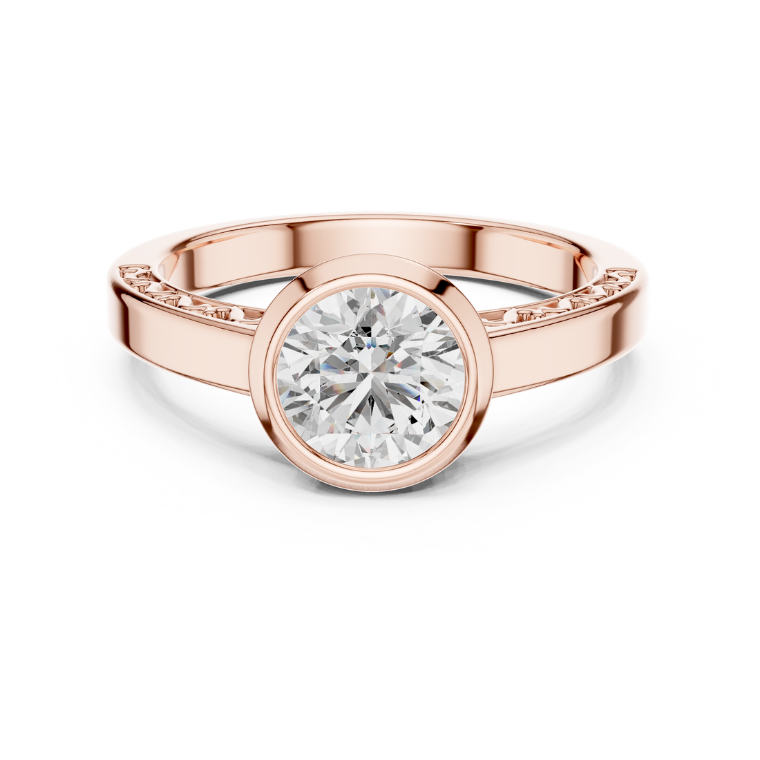 Bezel Grace Solitaire 1-Ct Diamond Ring in 14-KT White Gold