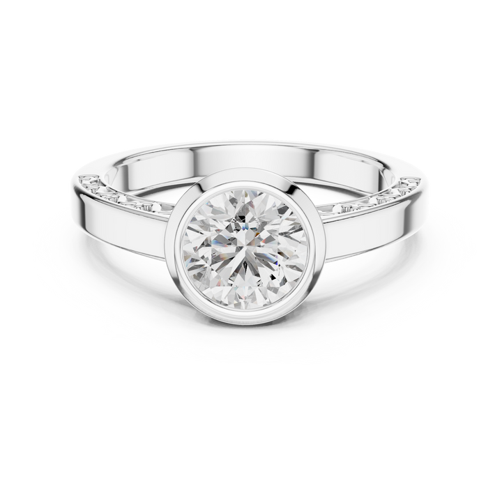 Bezel Grace Solitaire 1-Ct Diamond Ring in 14-KT White Gold