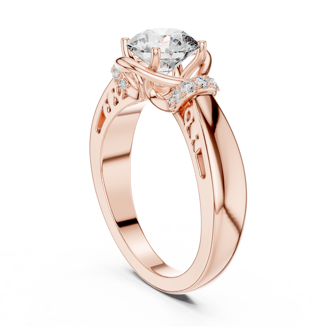 Enchanted Embrace Solitaire 1-Ct Diamond Ring in 14-KT White Gold