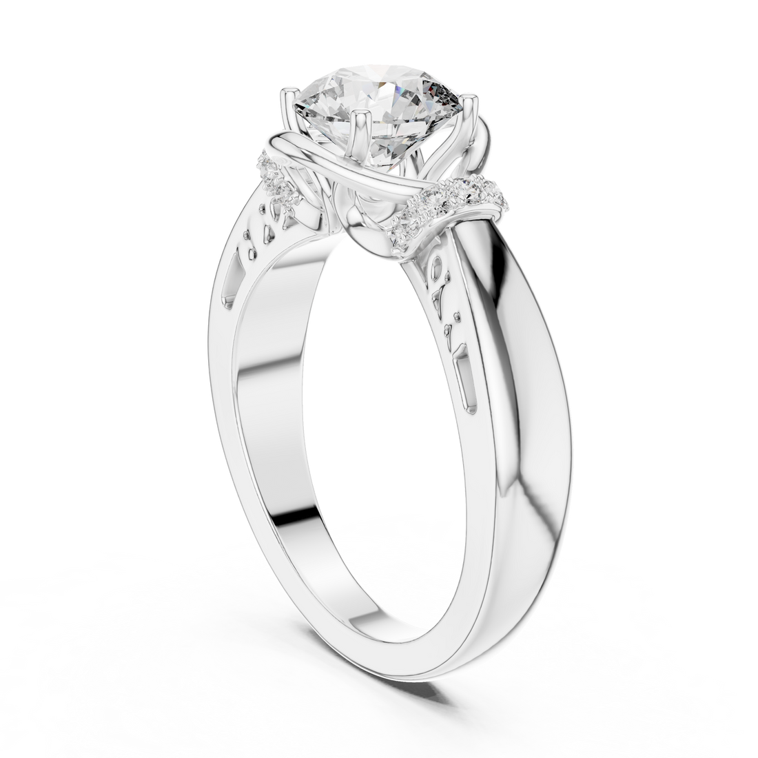 Enchanted Embrace Solitaire 1-Ct Diamond Ring in 14-KT White Gold