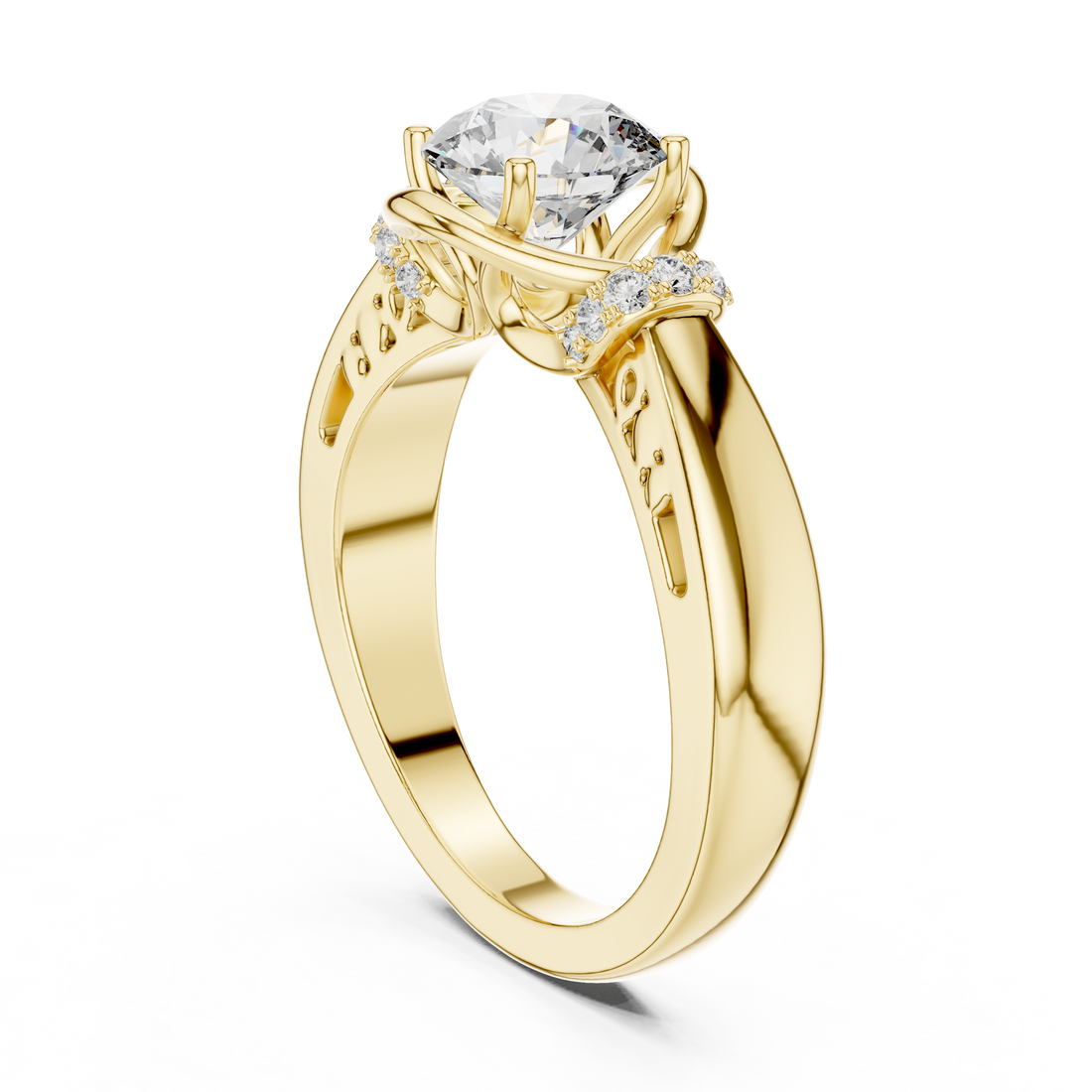 Enchanted Embrace Solitaire 1-Ct Diamond Ring in 14-KT White Gold