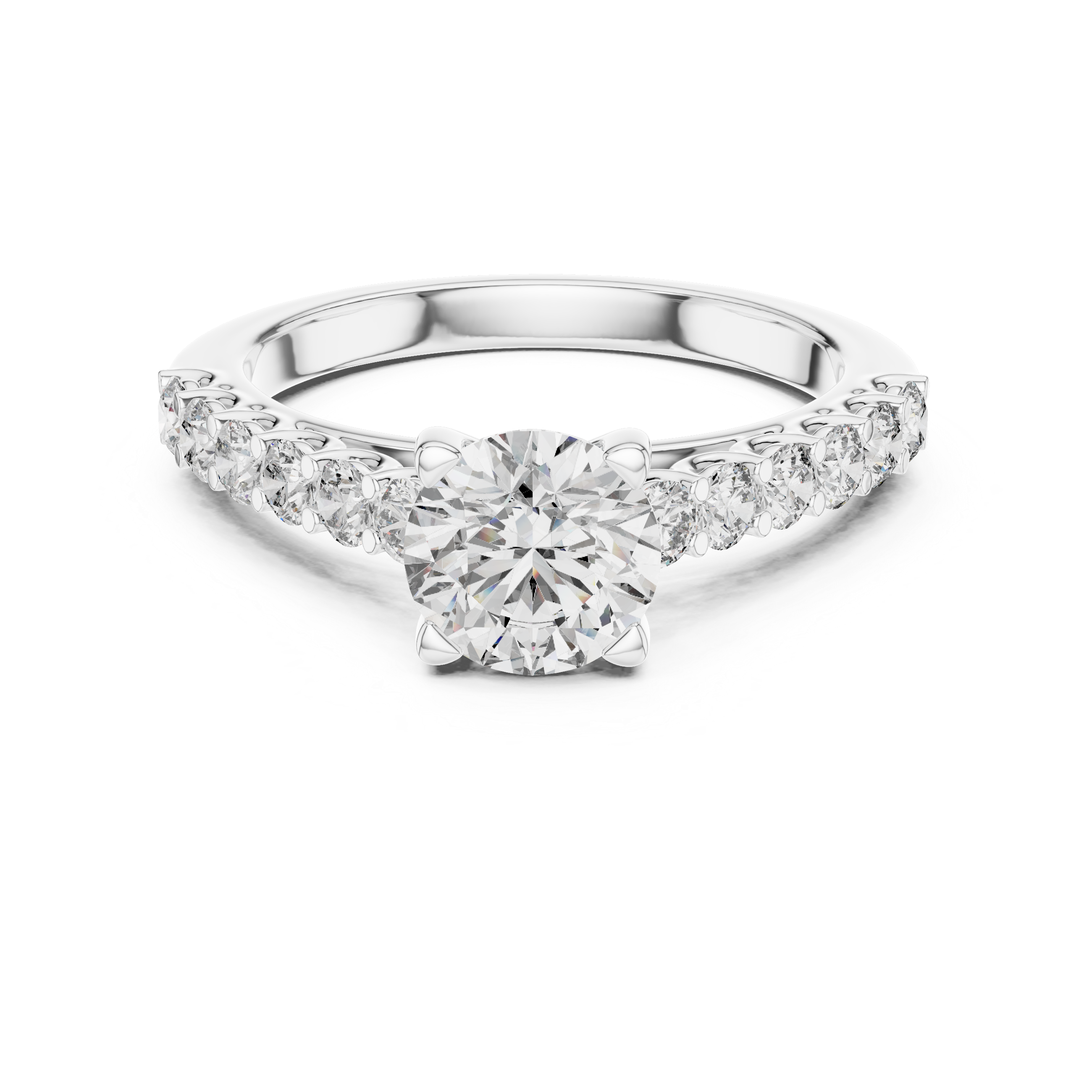 Diamond ring with a white background
