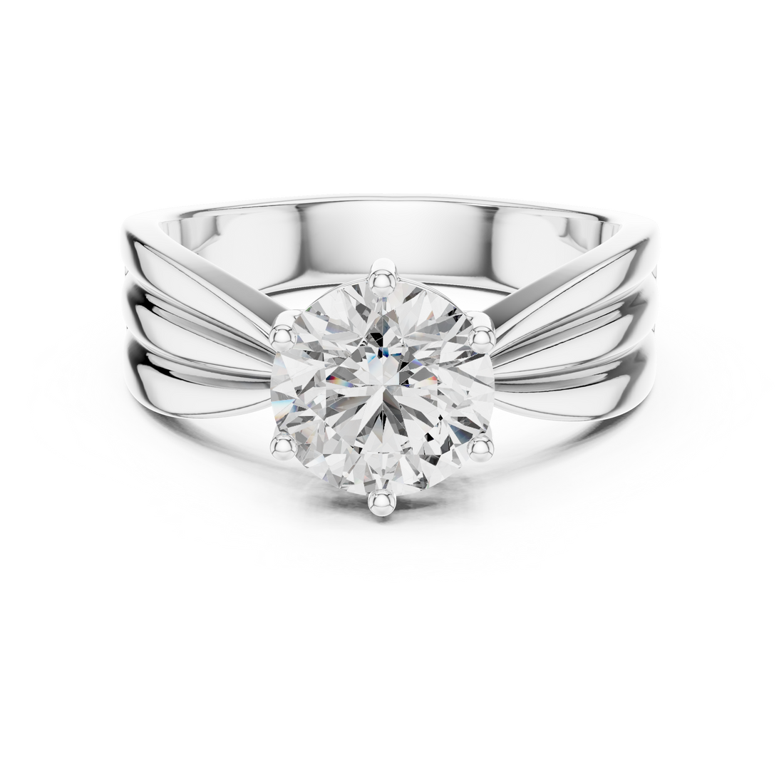 Imperial Grace 1.5-Ct Round Diamond Ring in 14-KT White Gold