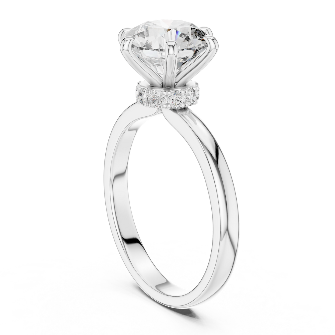 Luminous Halo Solitaire 2-Ct Diamond Ring in 14-KT White Gold