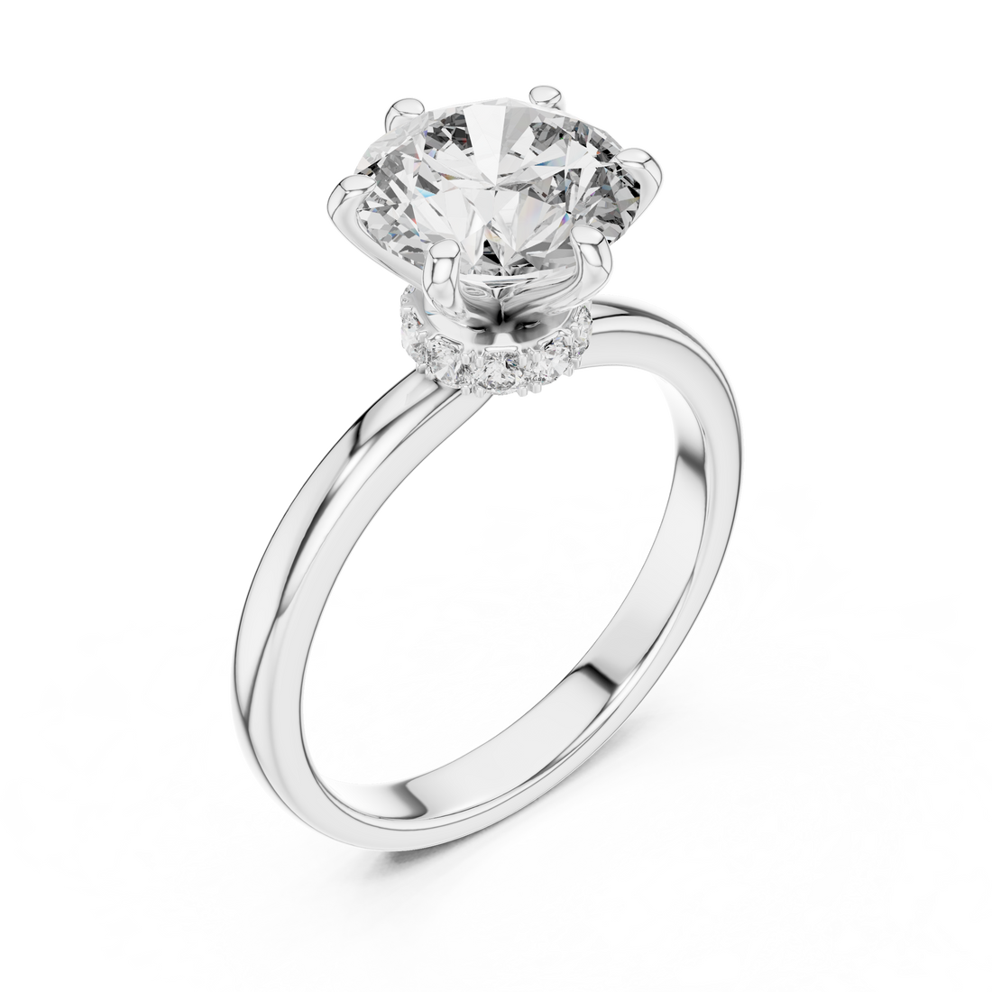 Luminous Halo Solitaire 2-Ct Diamond Ring in 14-KT White Gold
