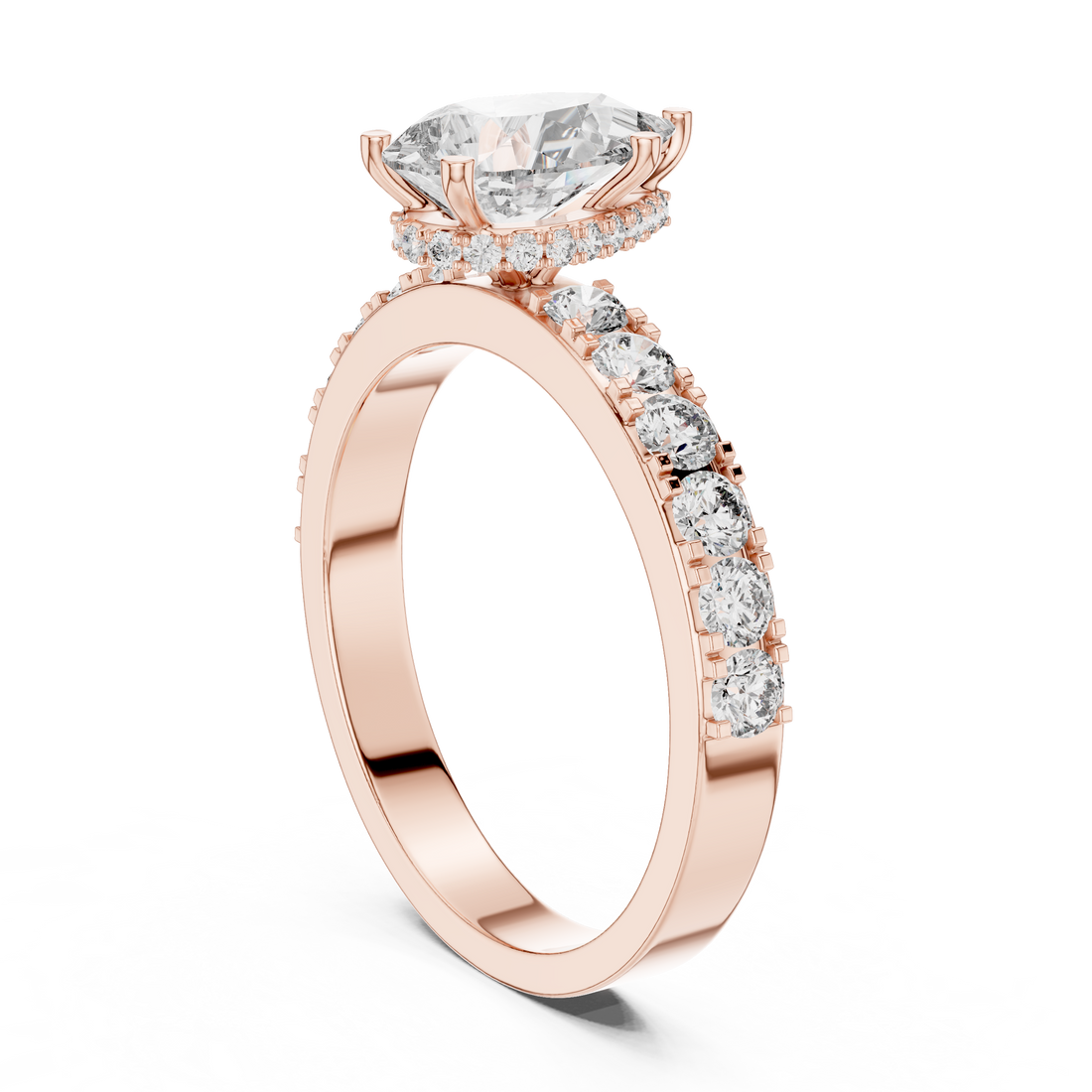 Graceful Halo 1-Ct Pear Diamond Ring in 14-KT White Gold