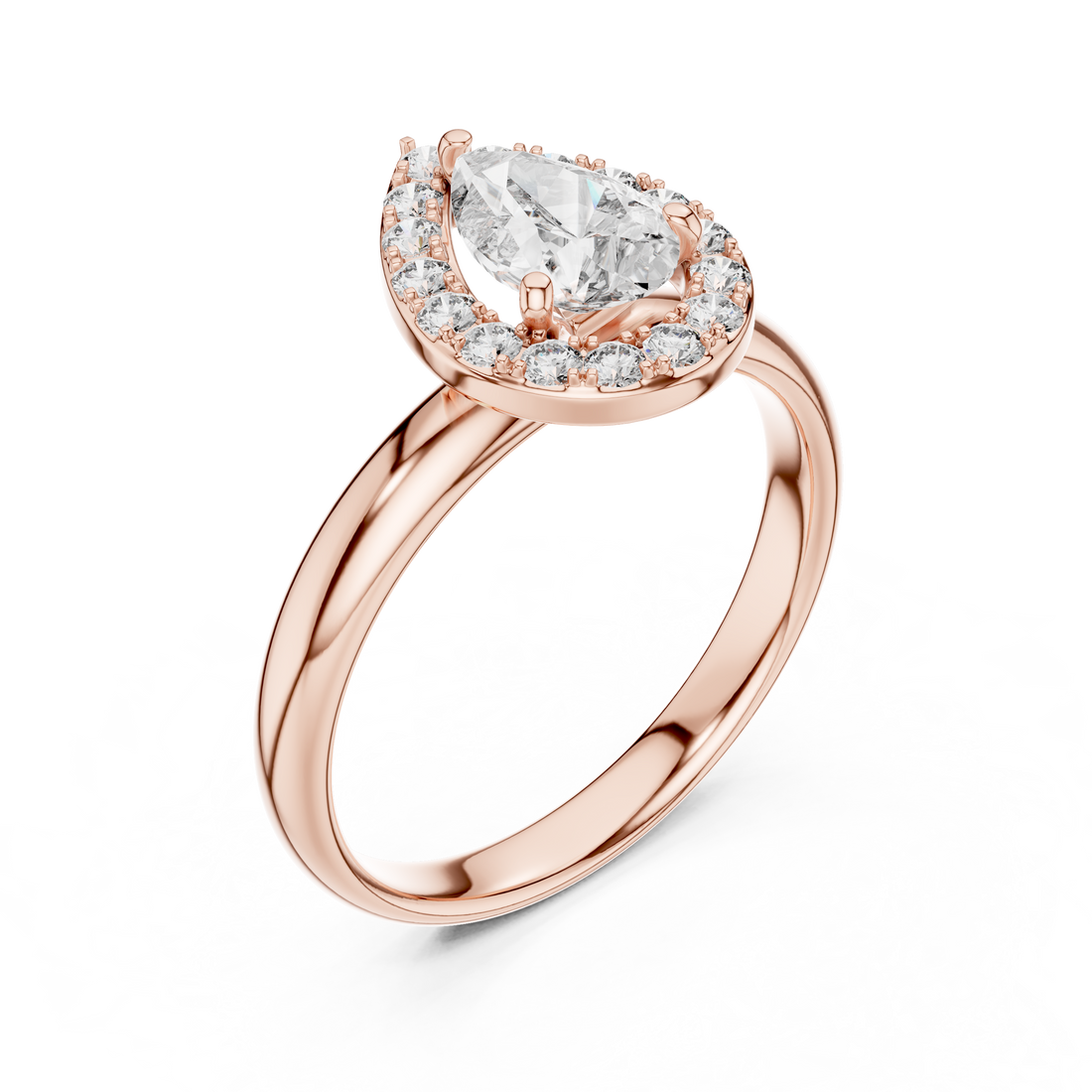 Glimmering Halo 0.75-Ct Pear Diamond Ring