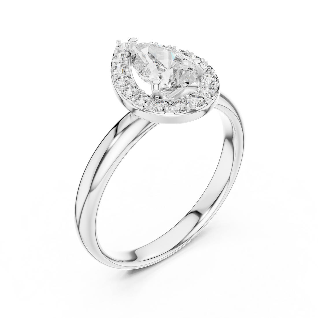 Glimmering Halo 0.75-Ct Pear Diamond Ring