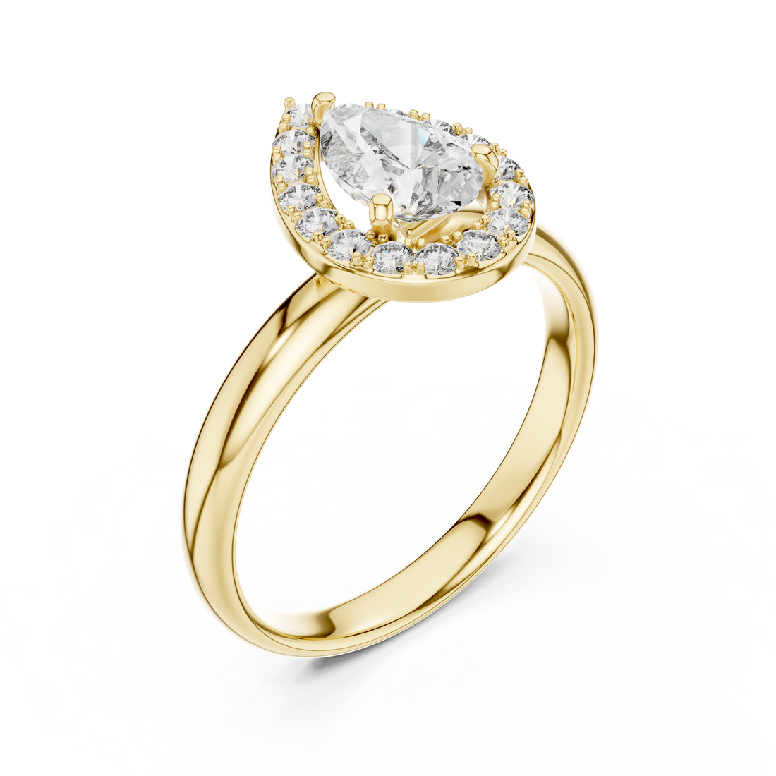 Glimmering Halo 0.75-Ct Pear Diamond Ring