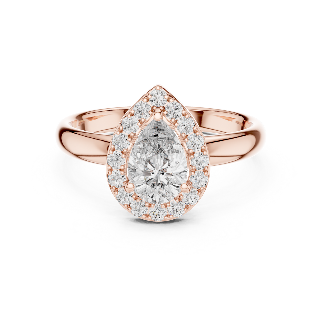 Glimmering Halo 0.75-Ct Pear Diamond Ring