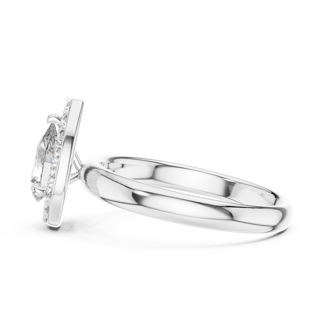 Glimmering Halo 0.75-Ct Pear Diamond Ring