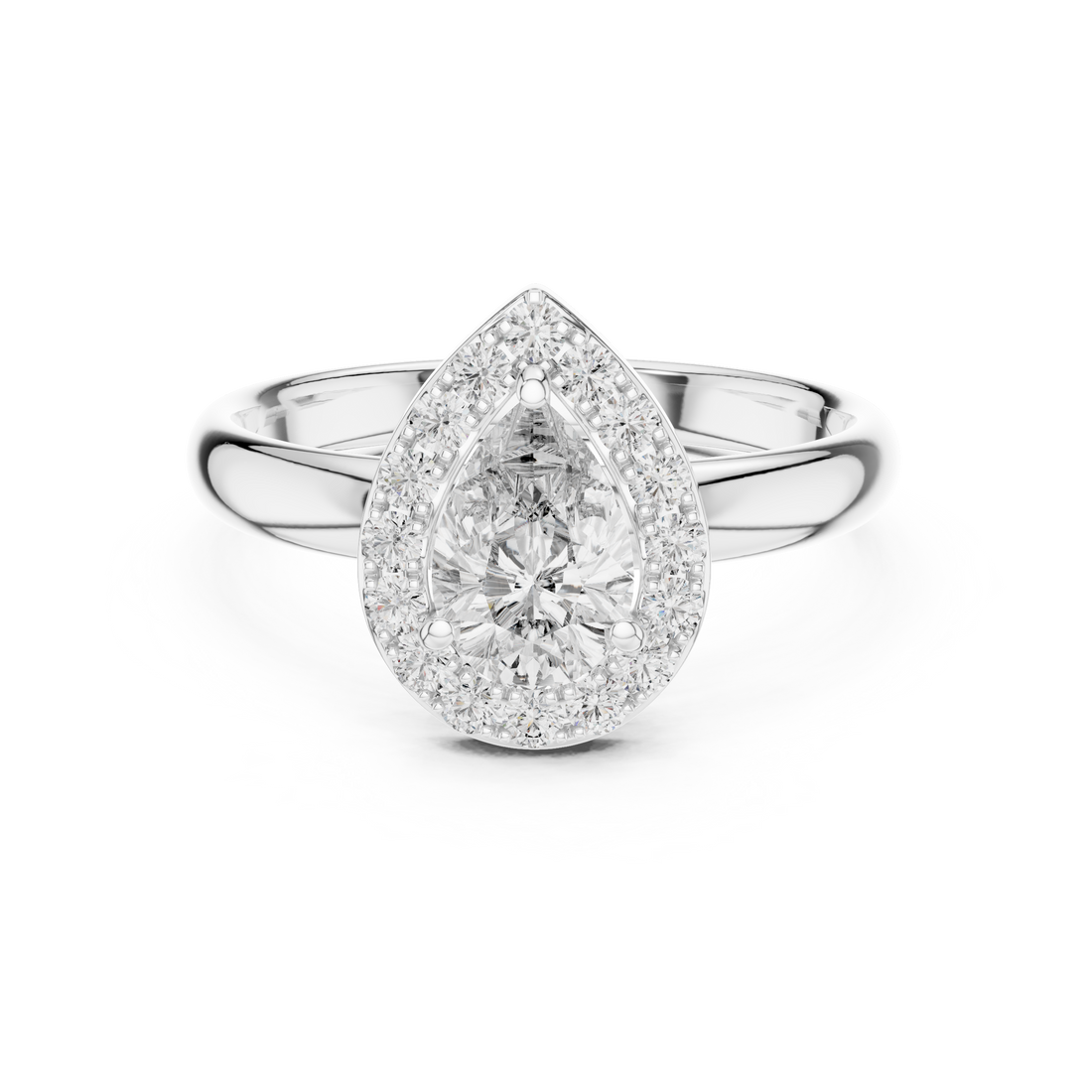 Glimmering Halo 0.75-Ct Pear Diamond Ring