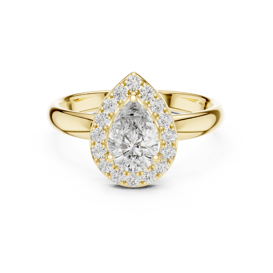 Glimmering Halo 0.75-Ct Pear Diamond Ring