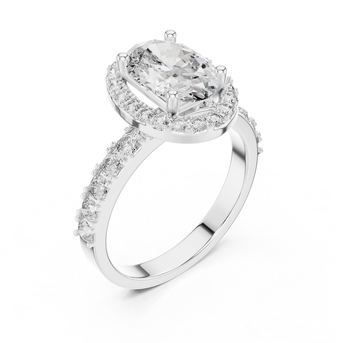 Lustrous Love 2-Ct Oval Diamond Ring in 14-KT White Gold