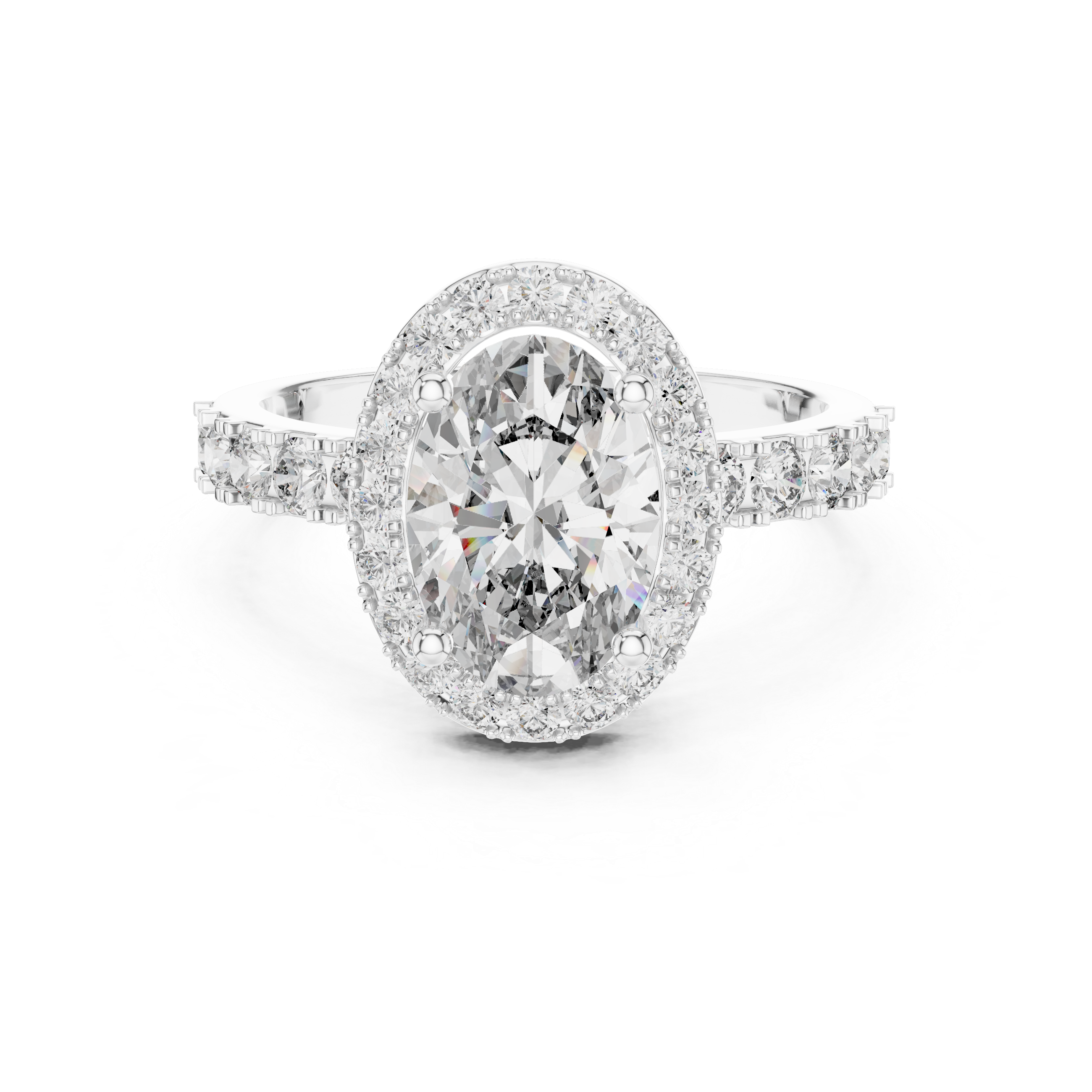 Diamond ring with a white background