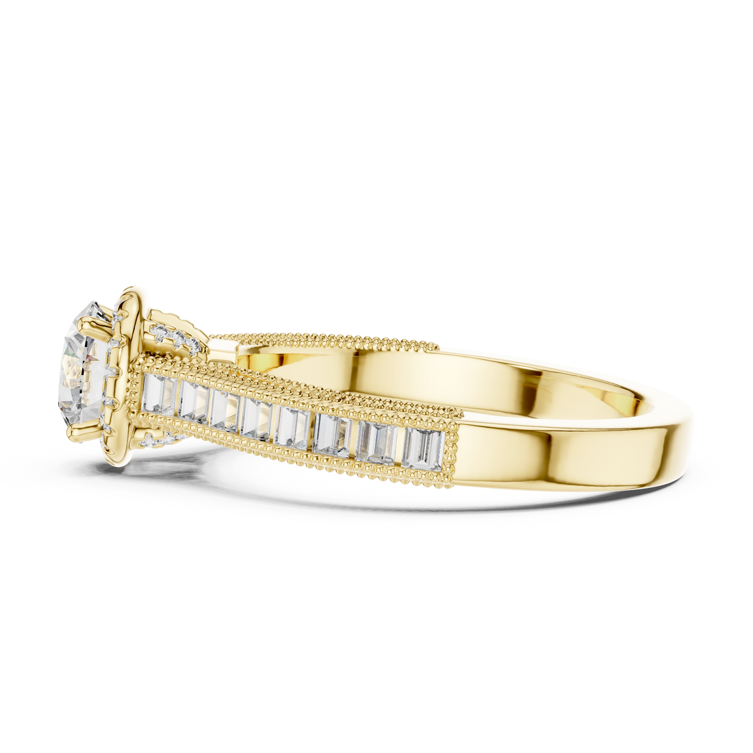 Vintage-Inspired Round Brilliant 0.75-CT Diamond Engagement Ring in 14-KT White Gold
