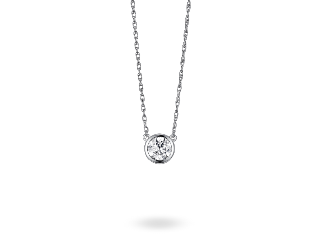 Basics Lab-Grown Diamond ½ct. Round Brilliant Bezel Pendant | White