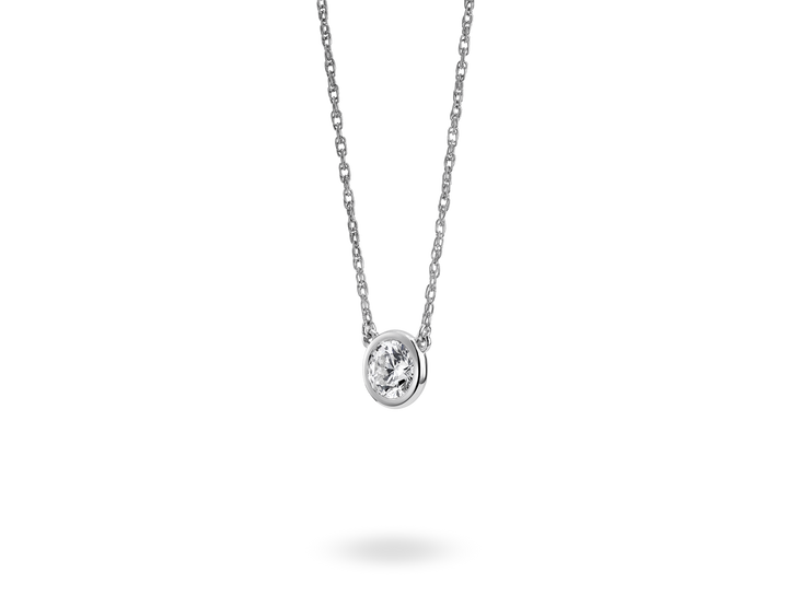 Basics Lab-Grown Diamond ½ct. Round Brilliant Bezel Pendant | White