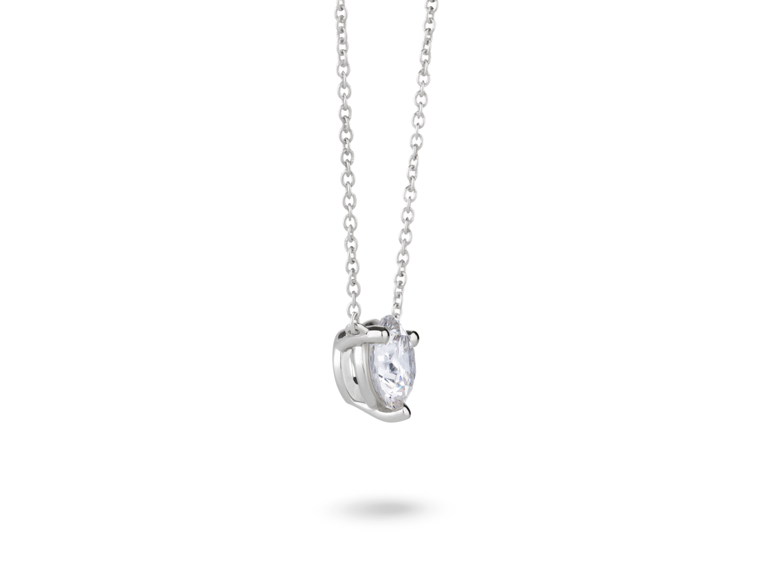 Lab-Grown Diamond 1ct. Round Brilliant Solitaire 14k Gold Pendant | White