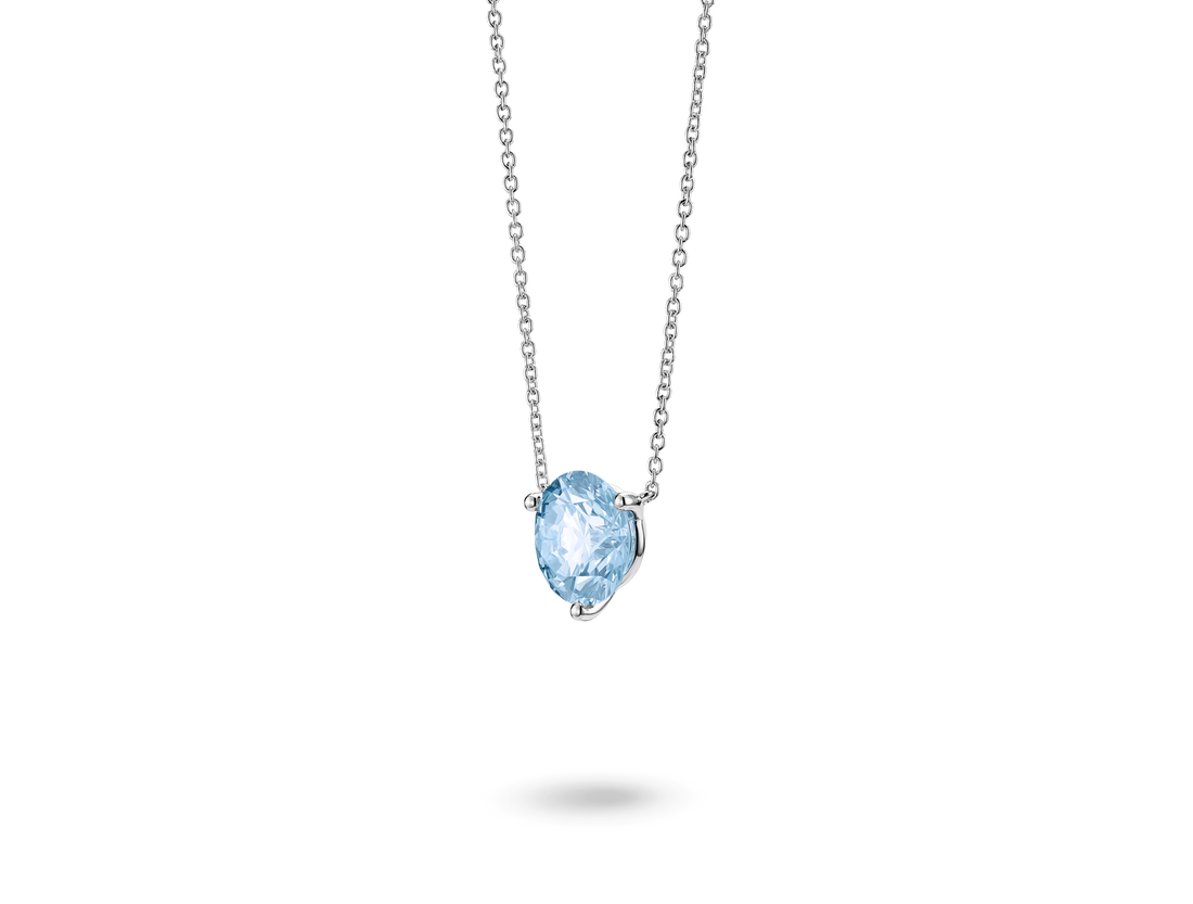 Lab-Grown Diamond 2ct. Round Brilliant Solitaire Pendant | Blue