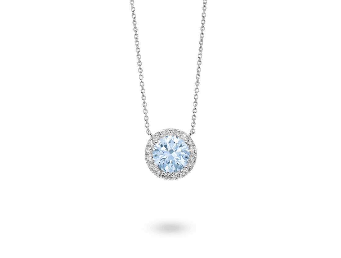 Lab-Grown Diamond 2ct. tw. Halo Pendant | Blue