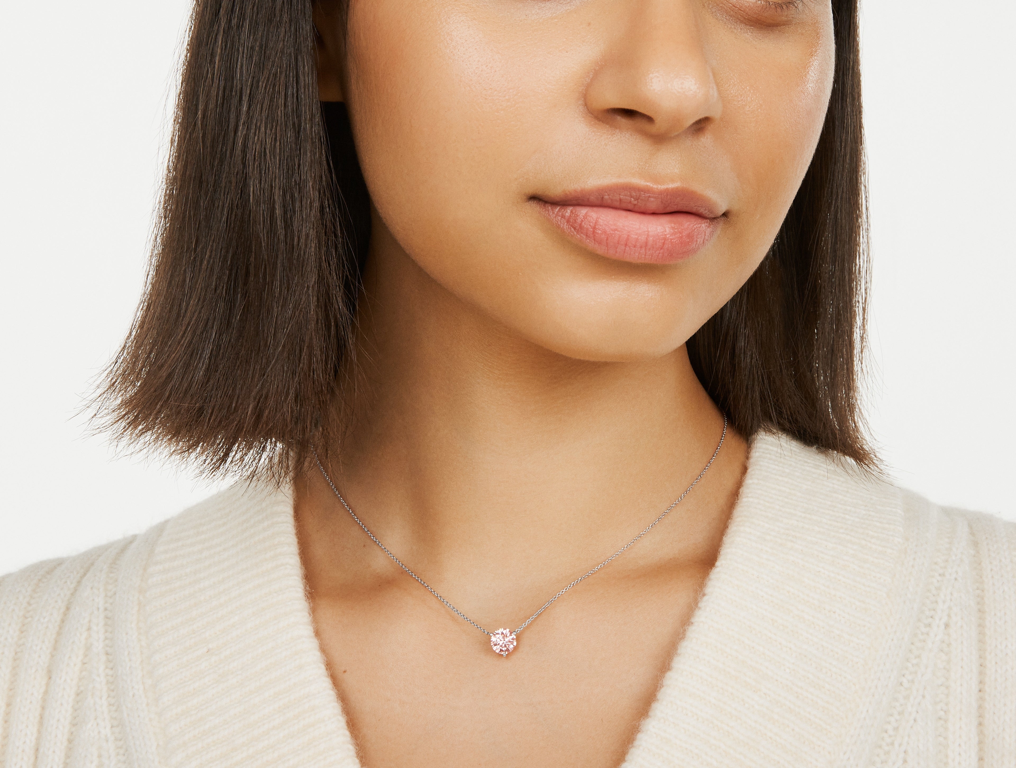 Lab-Grown Diamond 1½ct. Round Brilliant Solitaire Pendant | Pink