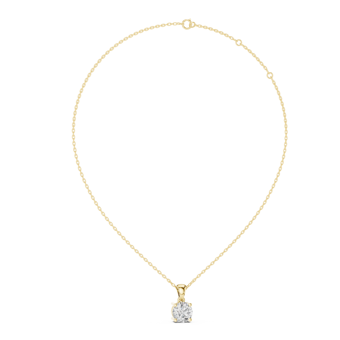 14- KT Classic Round-Cut 1-CT Diamond Necklace