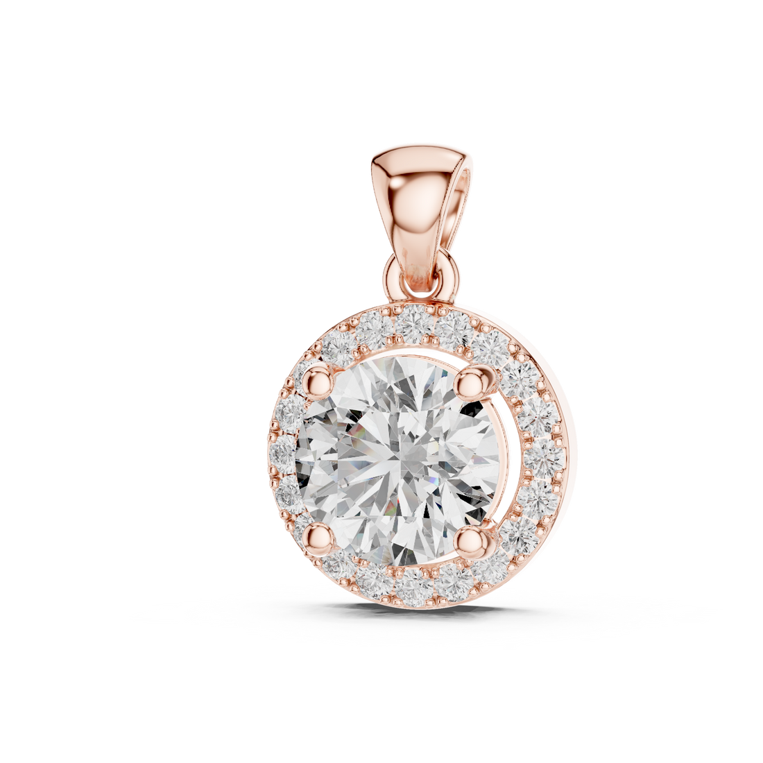 Brilliant Halo 1-CT Diamond Necklace in 14-KT White Gold