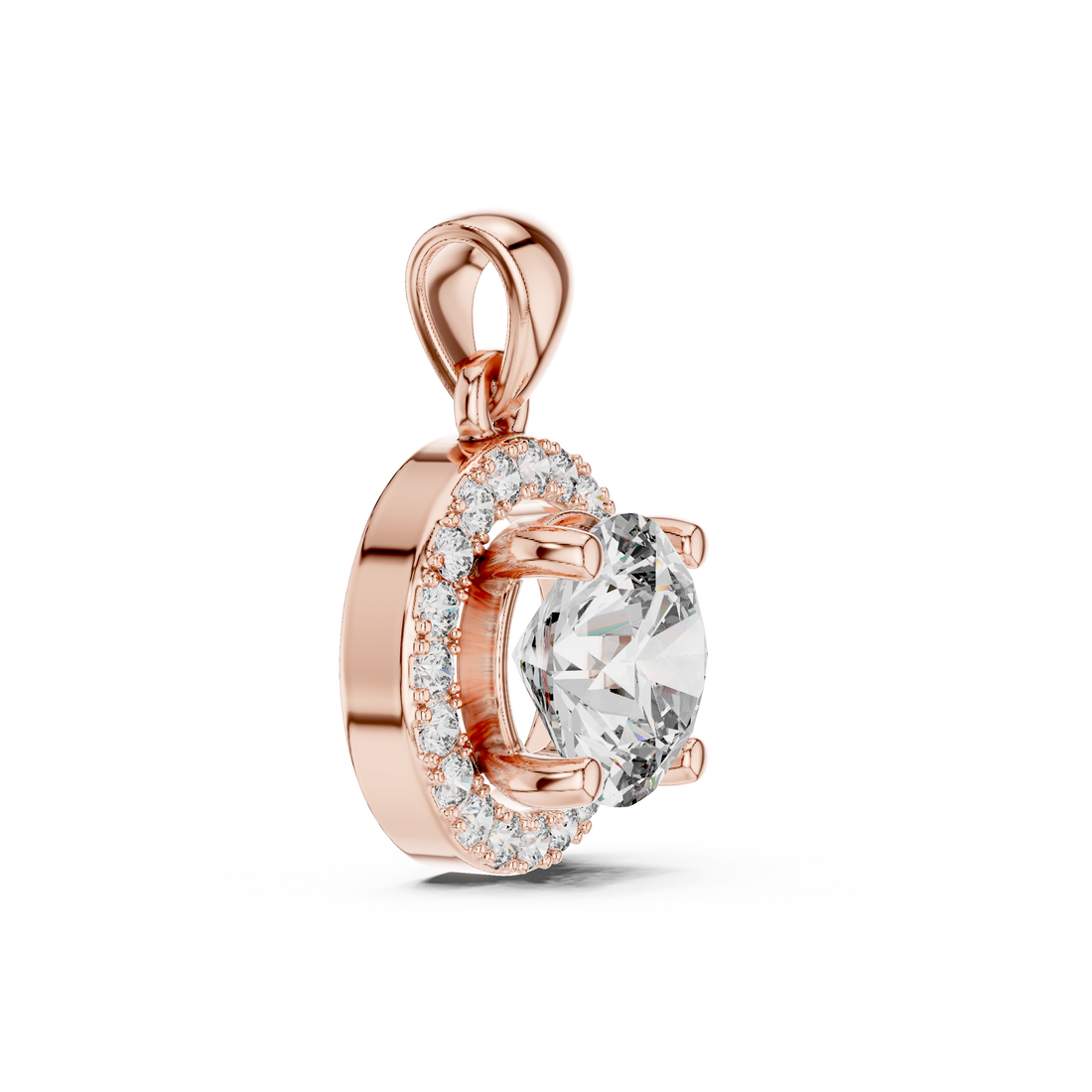 Brilliant Halo 1-CT Diamond Necklace in 14-KT White Gold