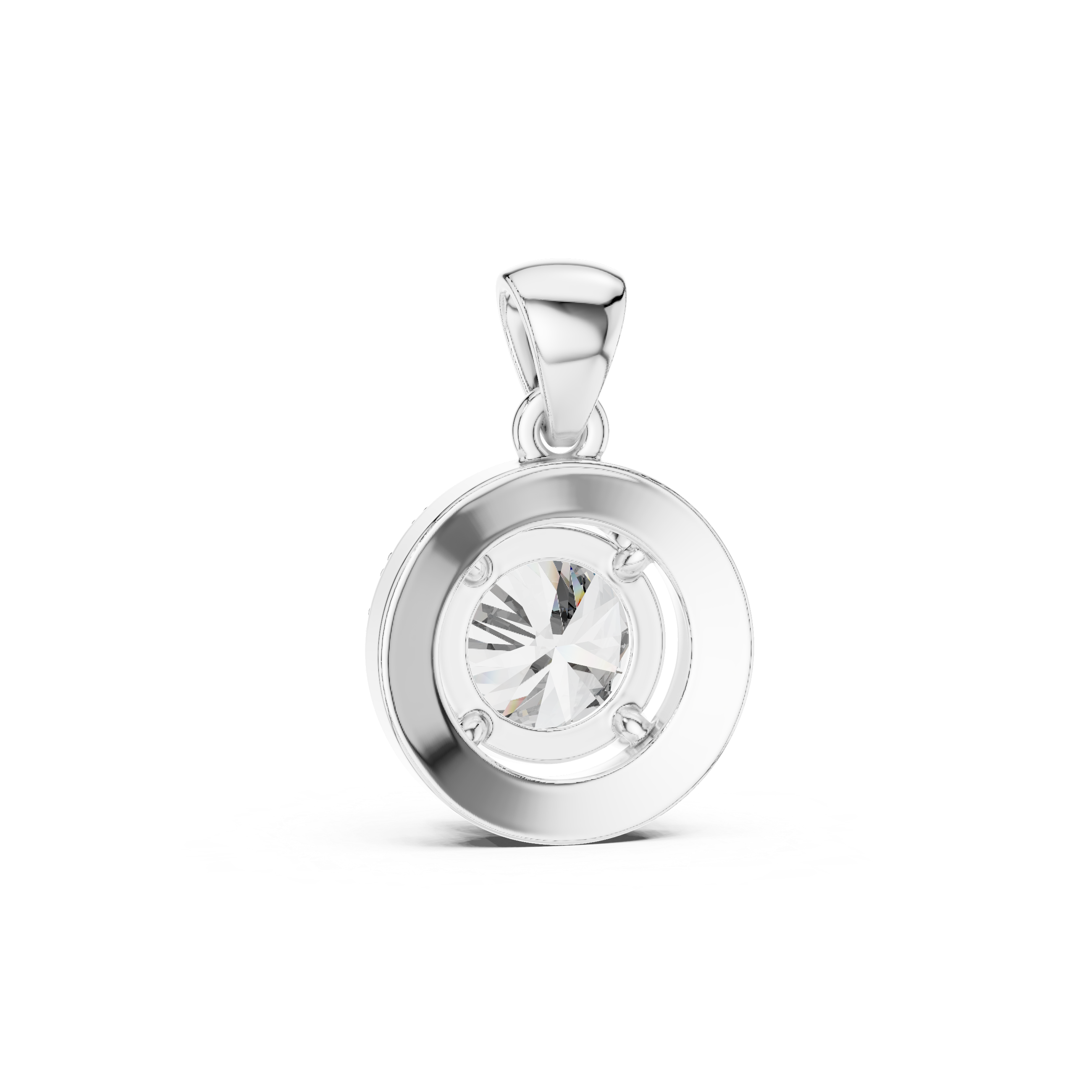 Brilliant Halo 1-CT Diamond Necklace in 14-KT White Gold