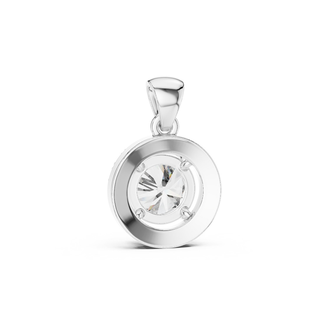 Brilliant Halo 1-CT Diamond Necklace in 14-KT White Gold
