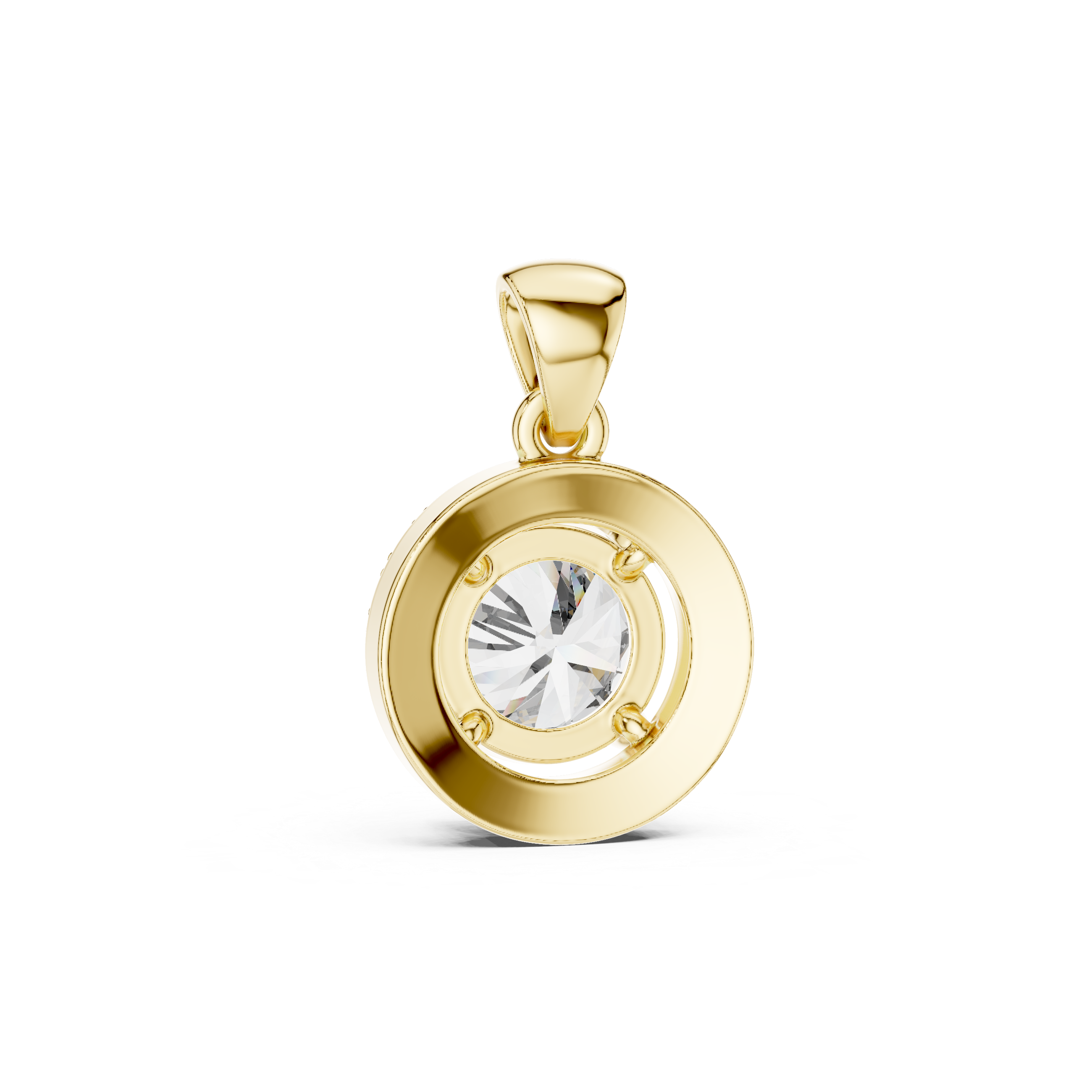 Brilliant Halo 1-CT Diamond Necklace in 14-KT White Gold