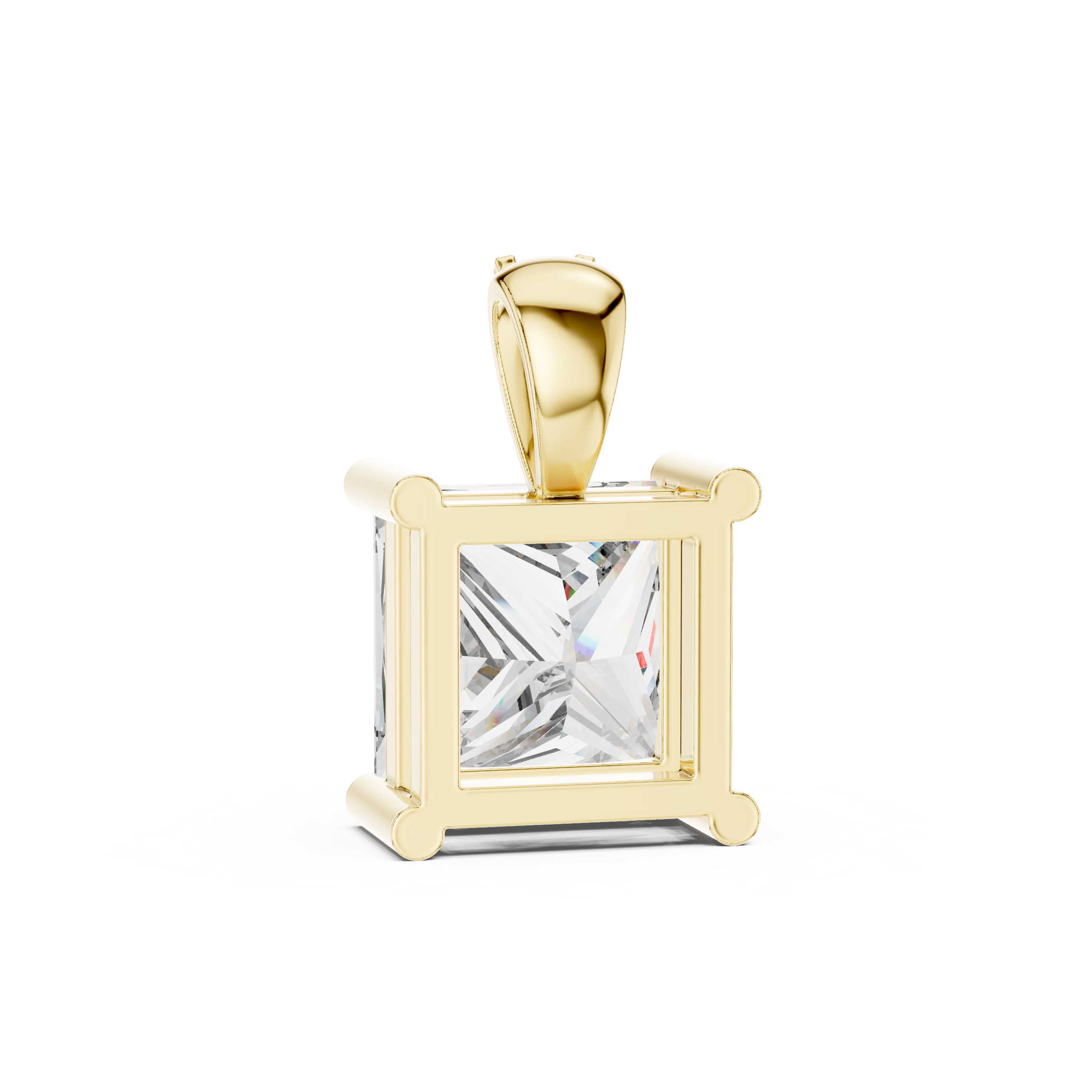 14-KT White Gold Radiant 2.5-CT Princess-Cut Diamond Necklace