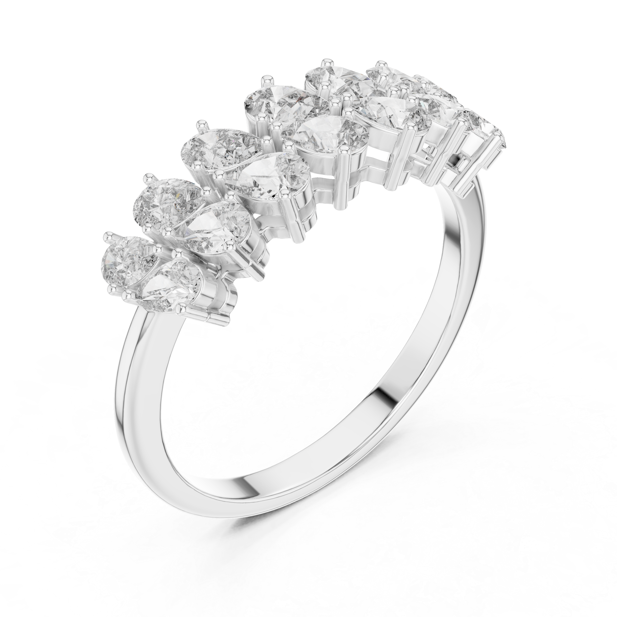 Lustrous Petal Sparkle Ring 14KT