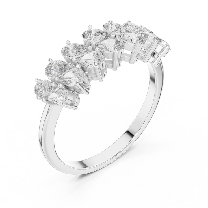 Lustrous Petal Sparkle Ring 14KT