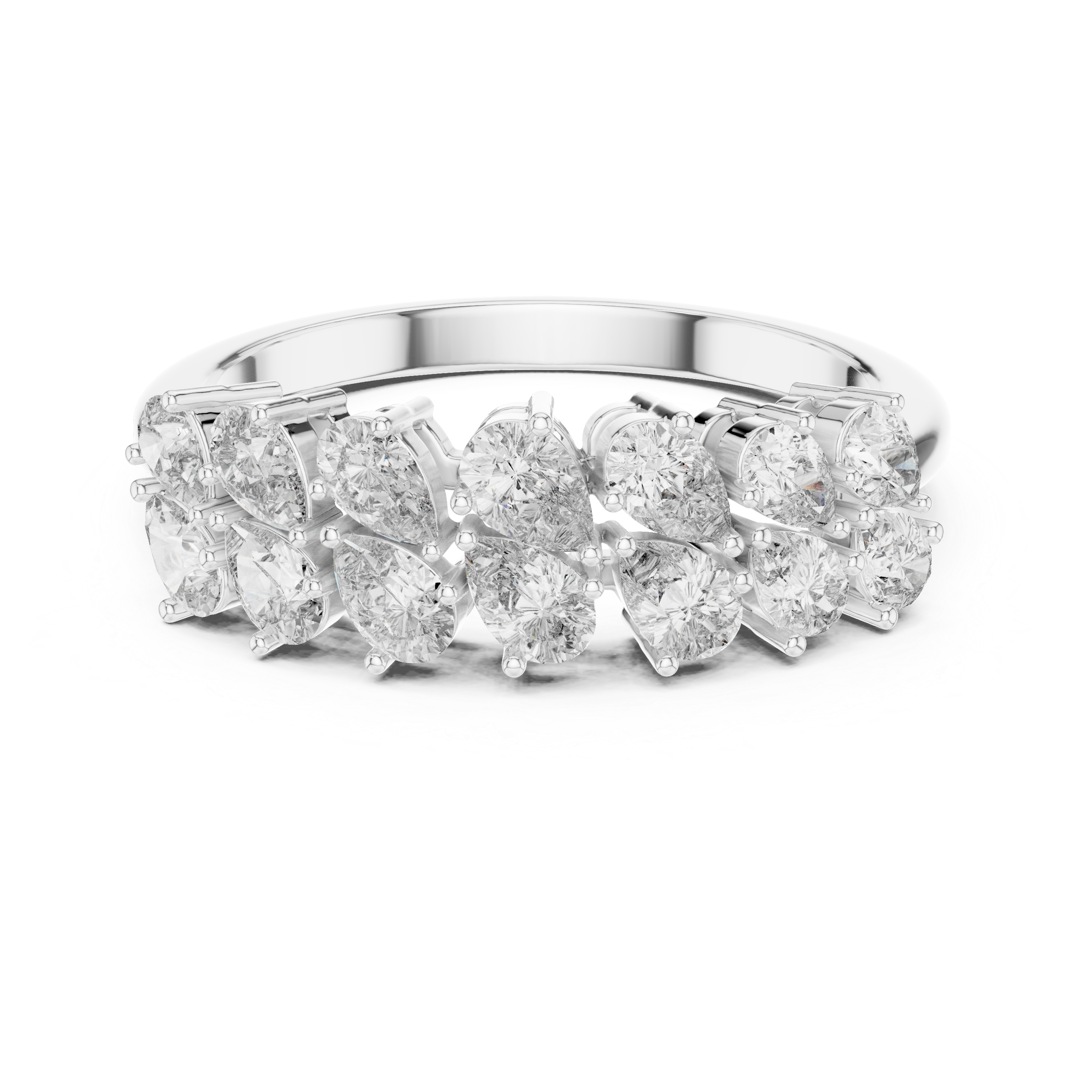 Lustrous Petal Sparkle Ring 14KT