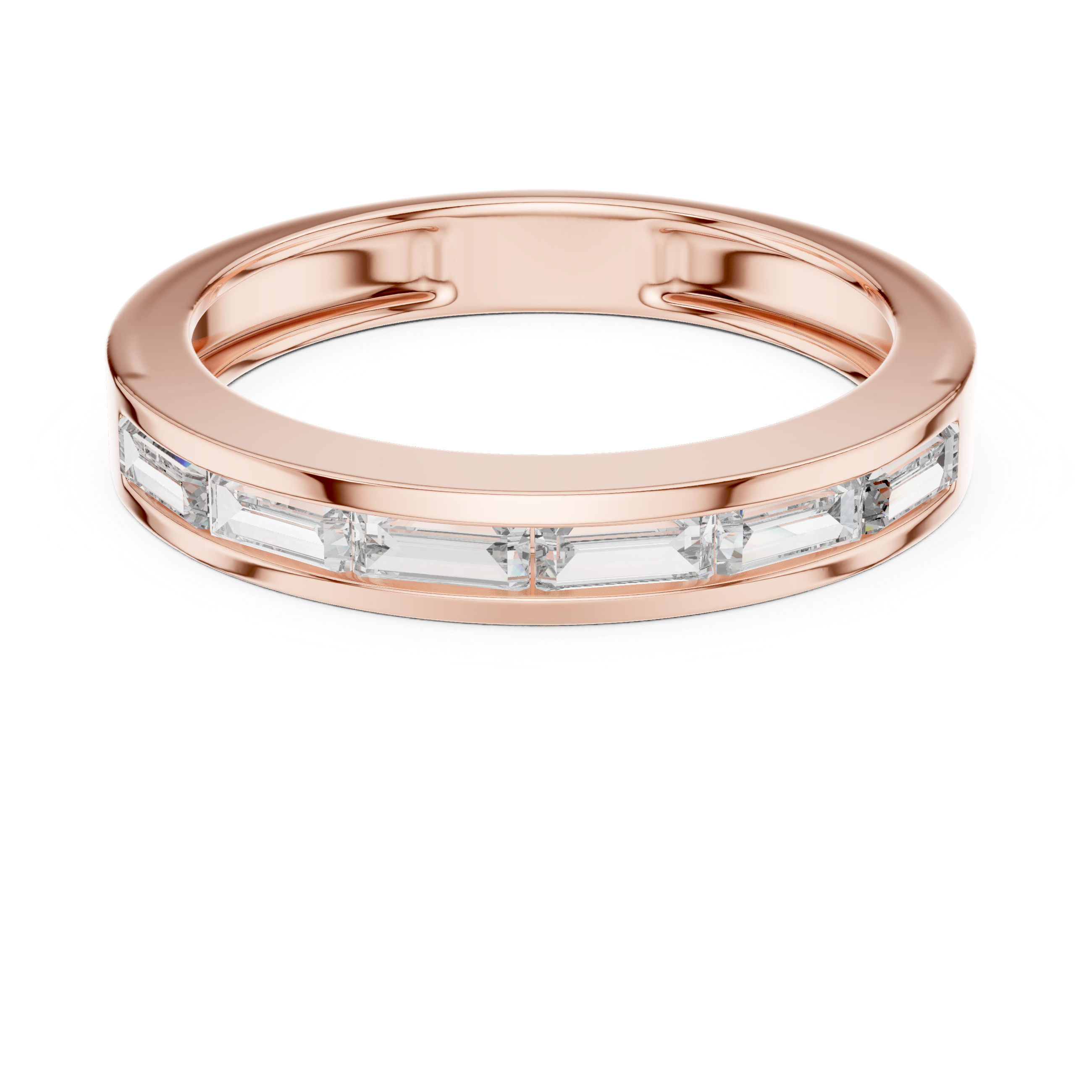 14KT White Gold Baguette-cut diamond shape  RING