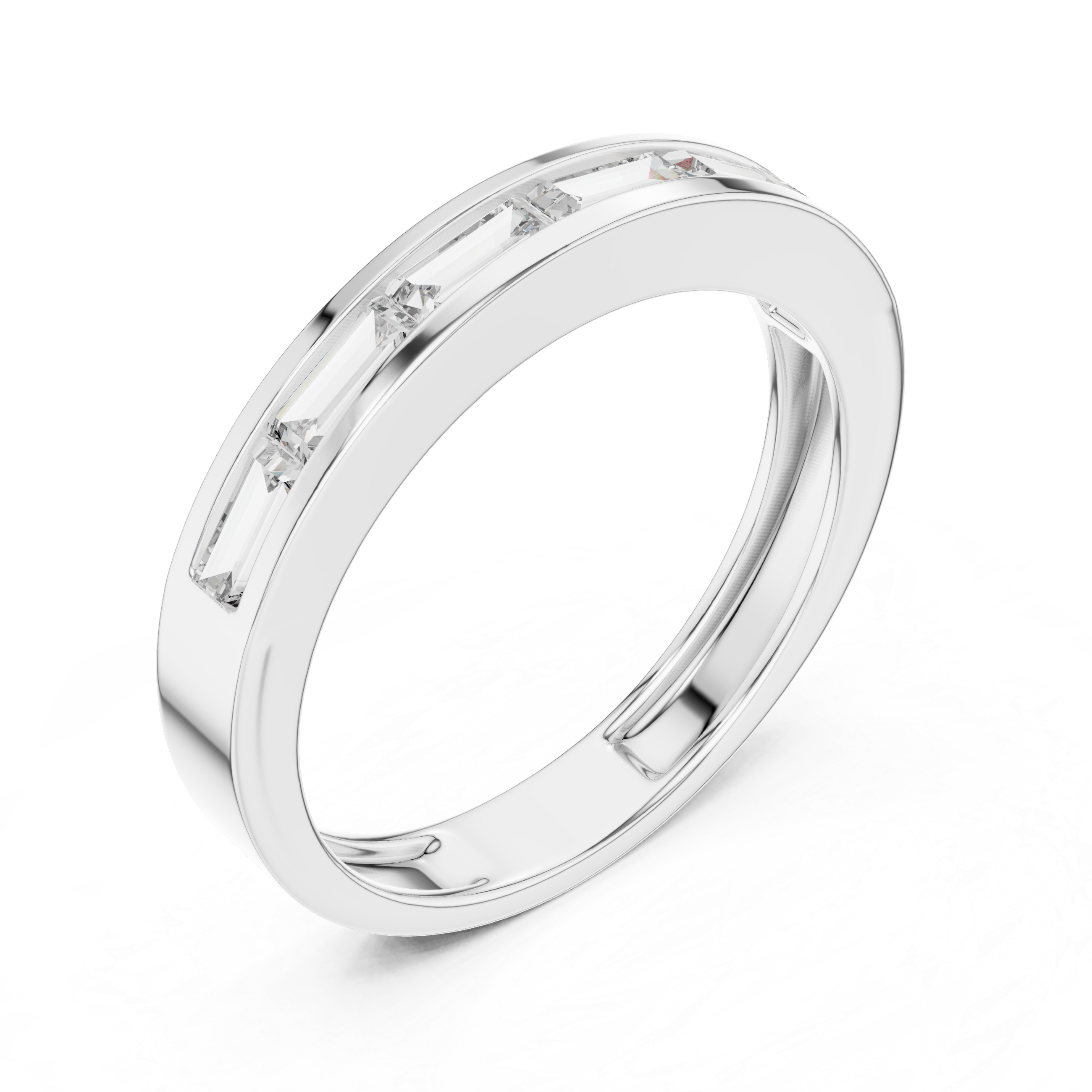 14KT White Gold Baguette-cut diamond shape  RING