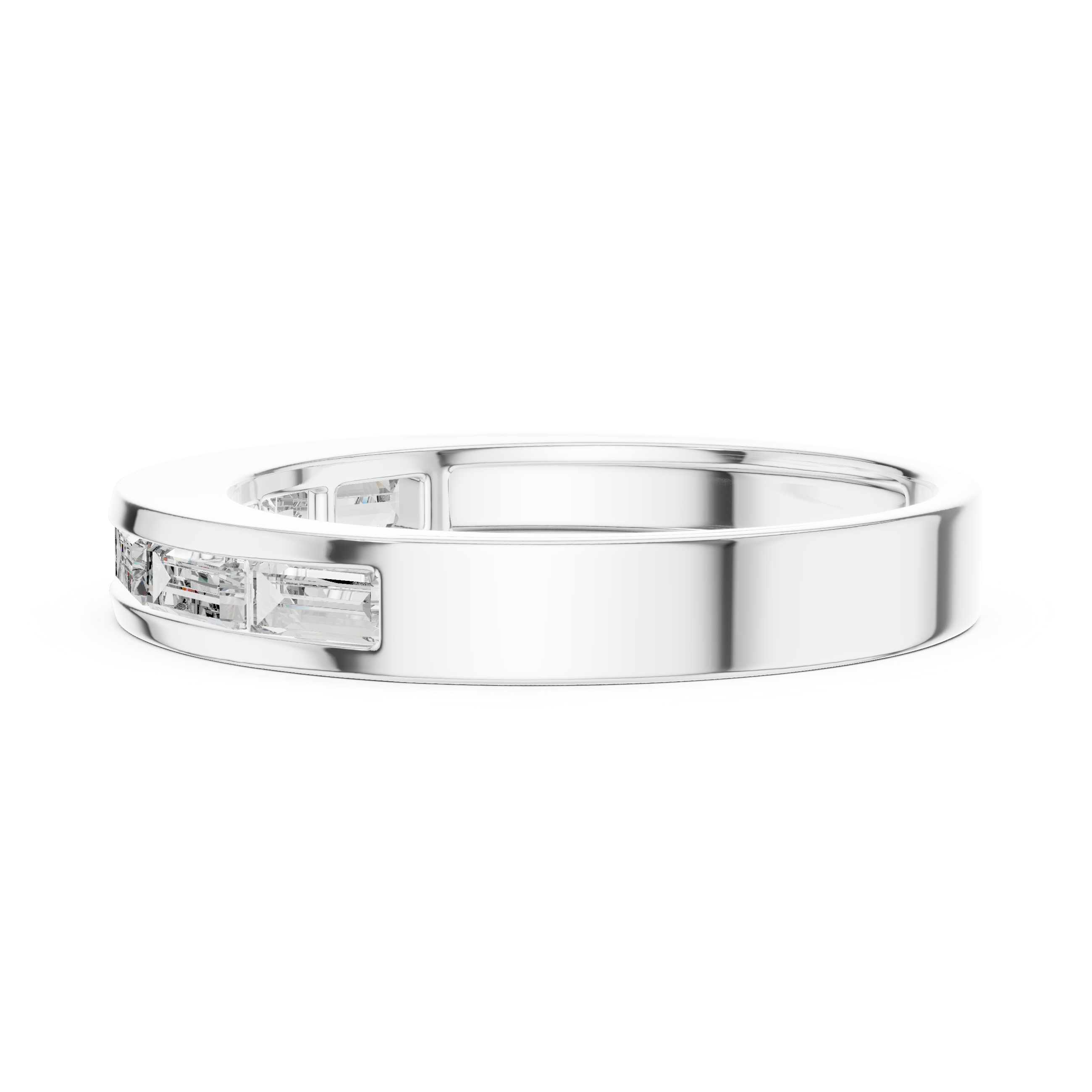 14KT White Gold Baguette-cut diamond shape  RING