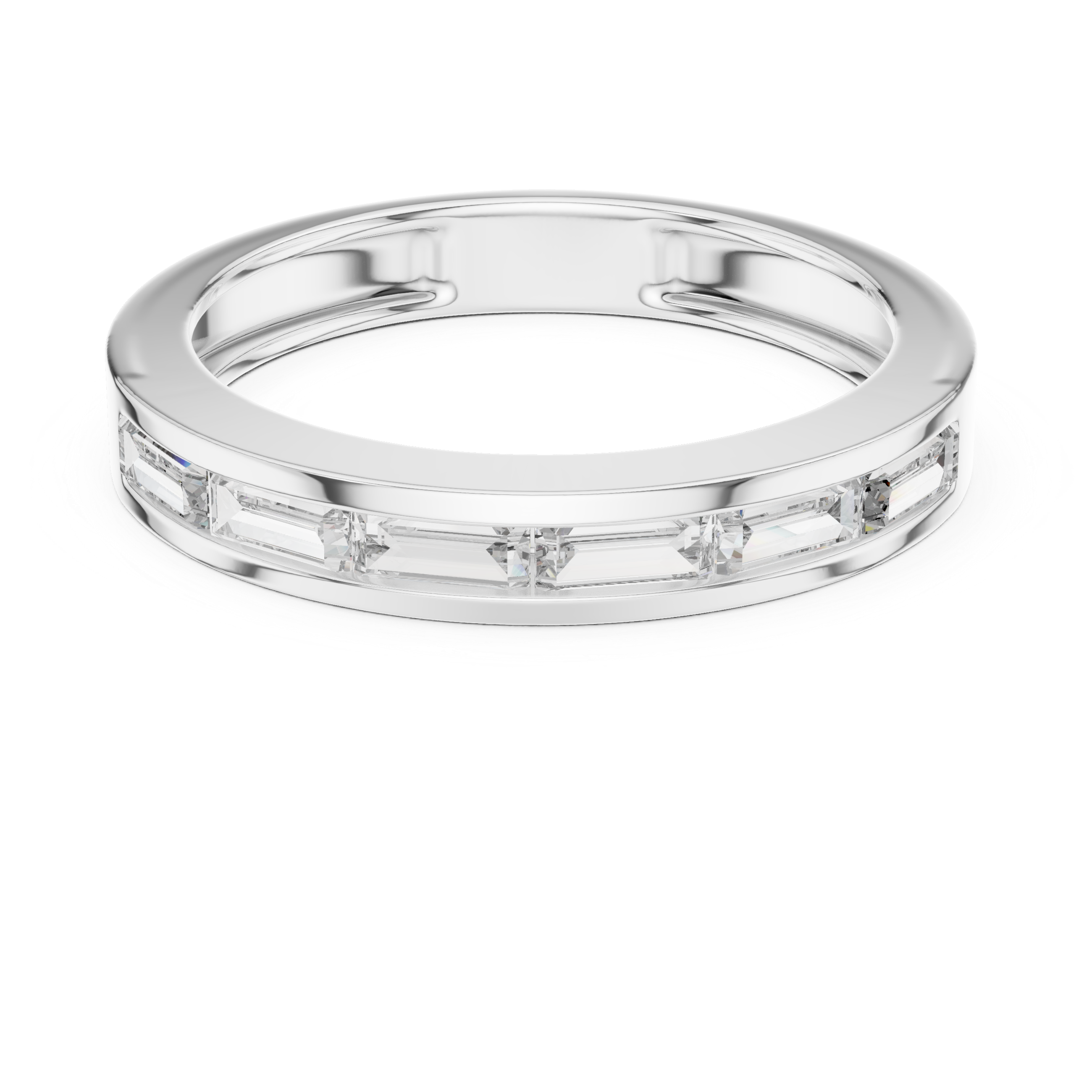 14KT White Gold Baguette-cut diamond shape  RING