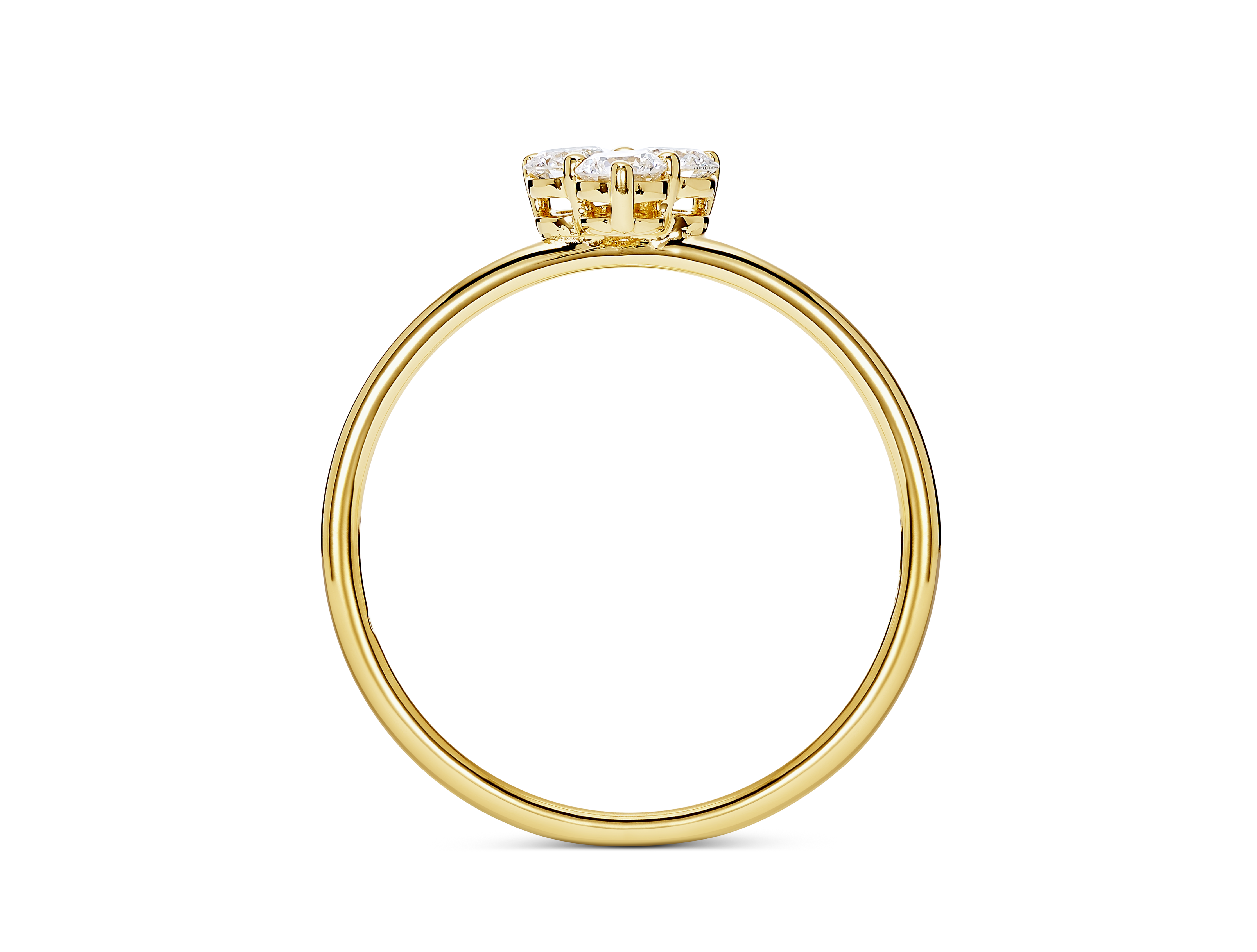 Lab-Grown Diamond ³⁄₁₀ct. tw. Mini Trio Round Brilliant Ring | Yellow Gold