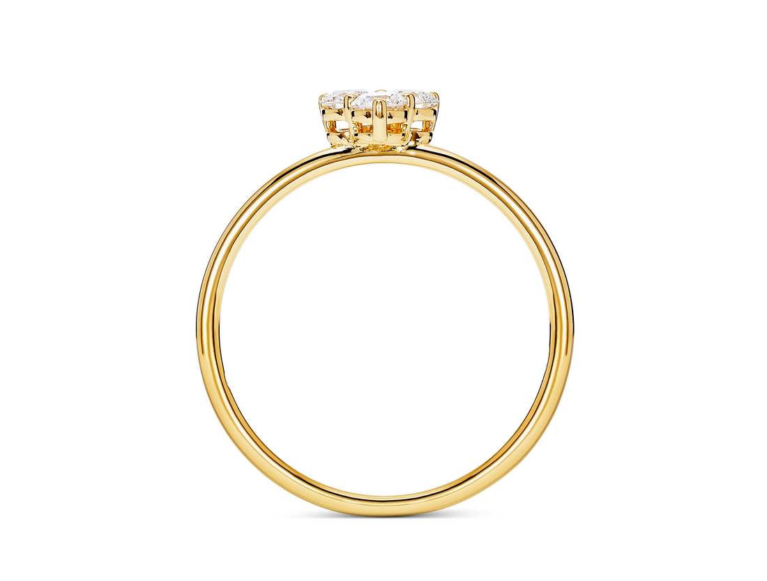 Lab-Grown Diamond ³⁄₁₀ct. tw. Mini Trio Round Brilliant Ring | Yellow Gold