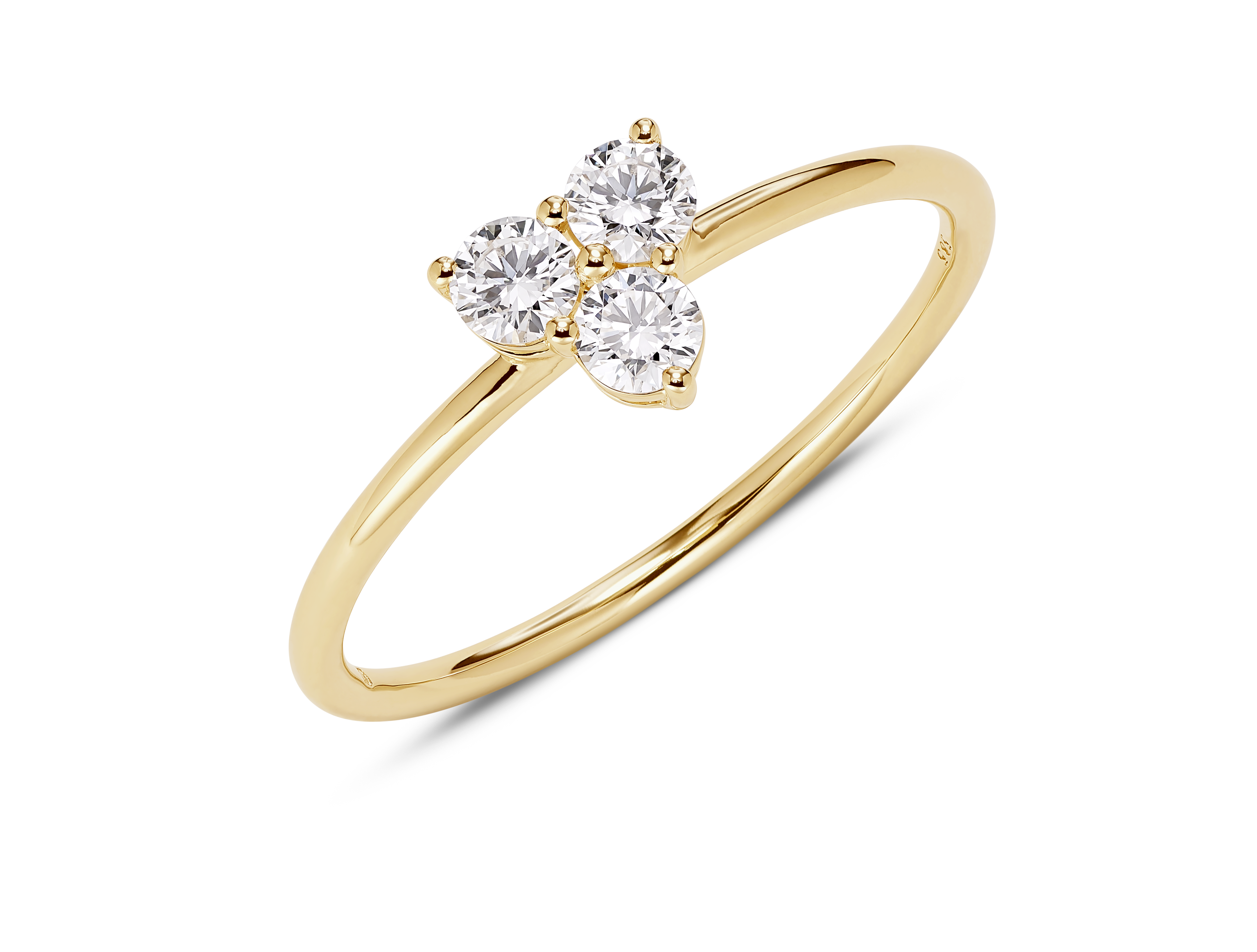 Lab-Grown Diamond ³⁄₁₀ct. tw. Mini Trio Round Brilliant Ring | Yellow Gold